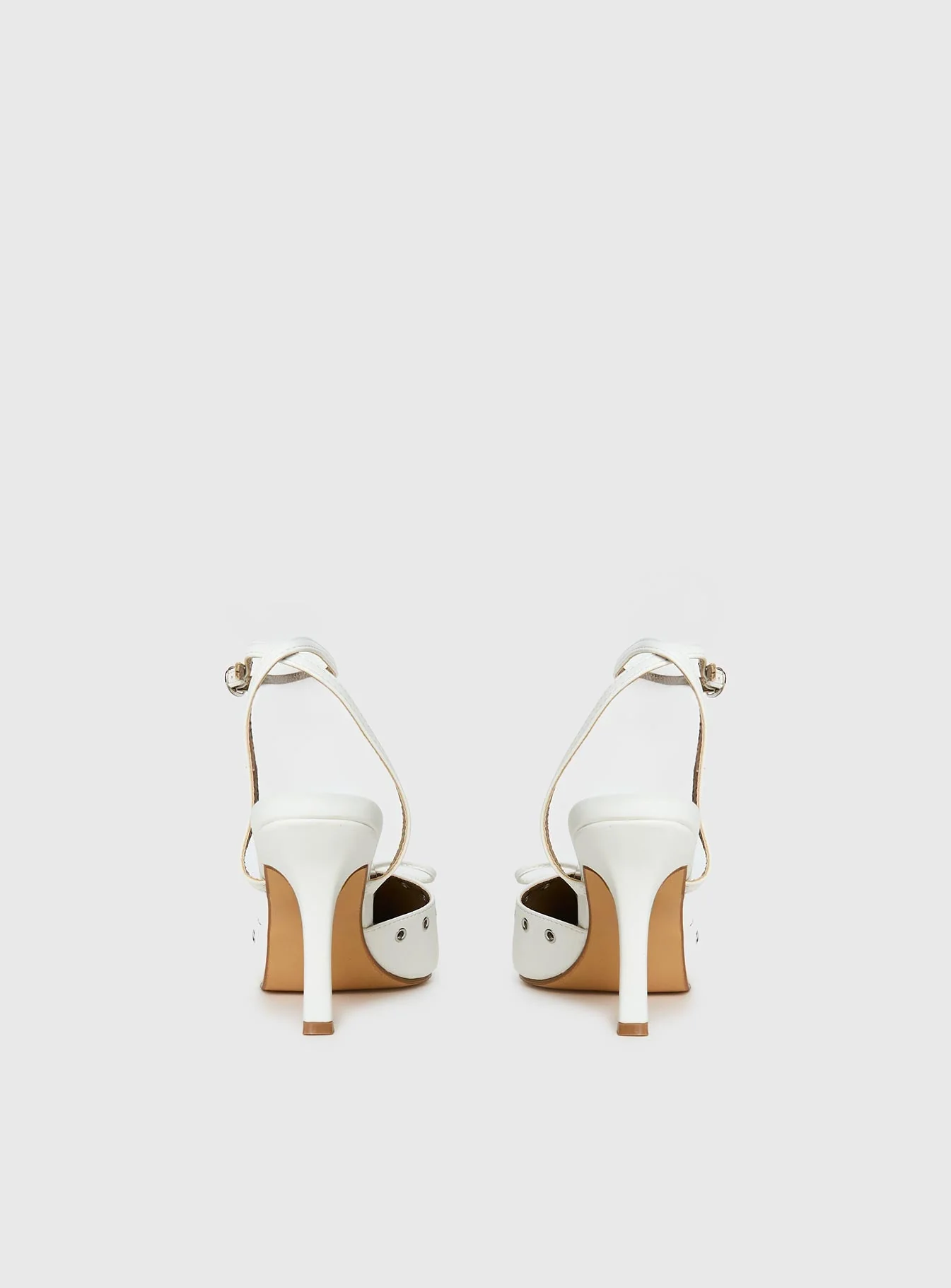 Nilah Pointed Toe Heels White - Image 5