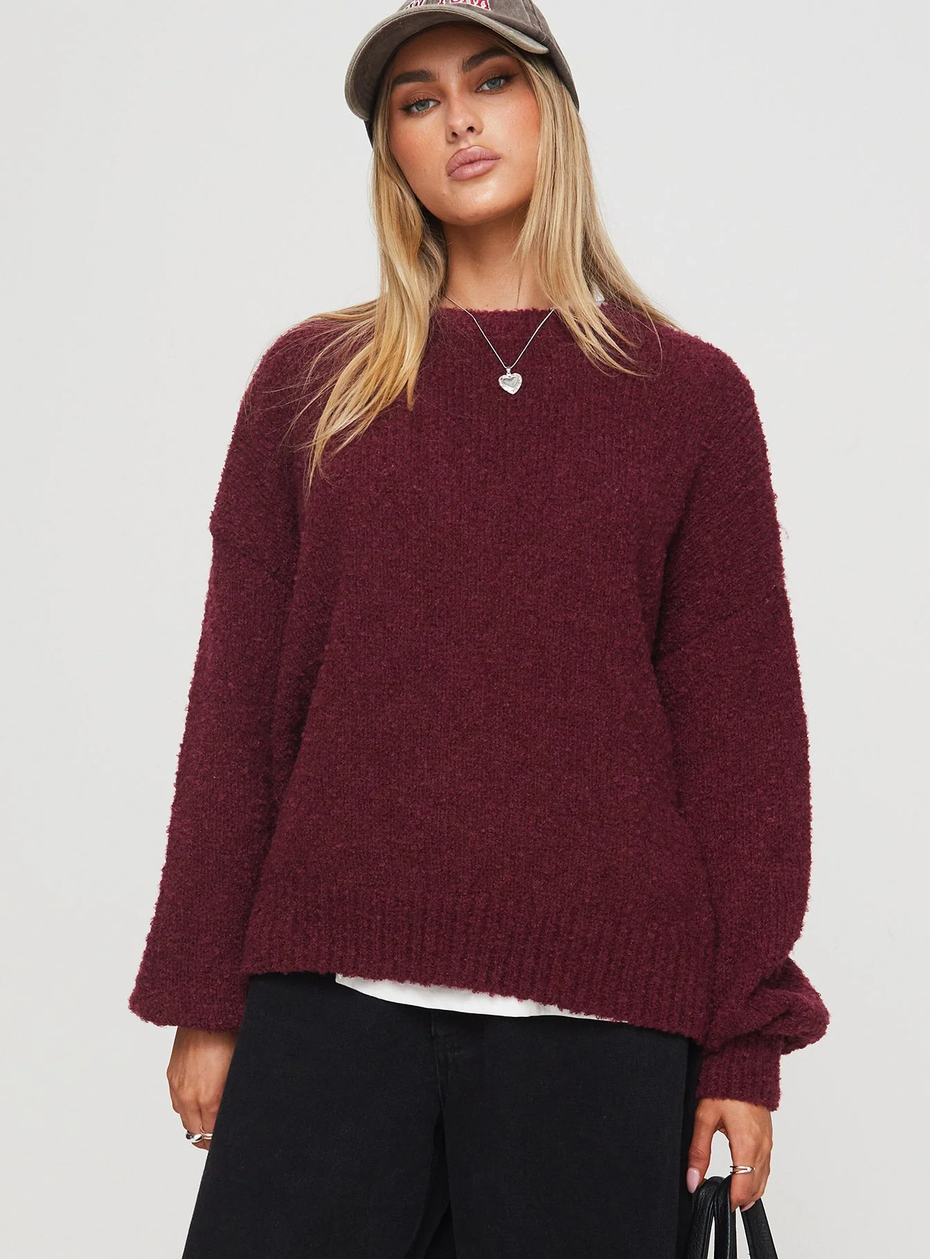 Niomie Knit Sweater Burgundy - Image 2