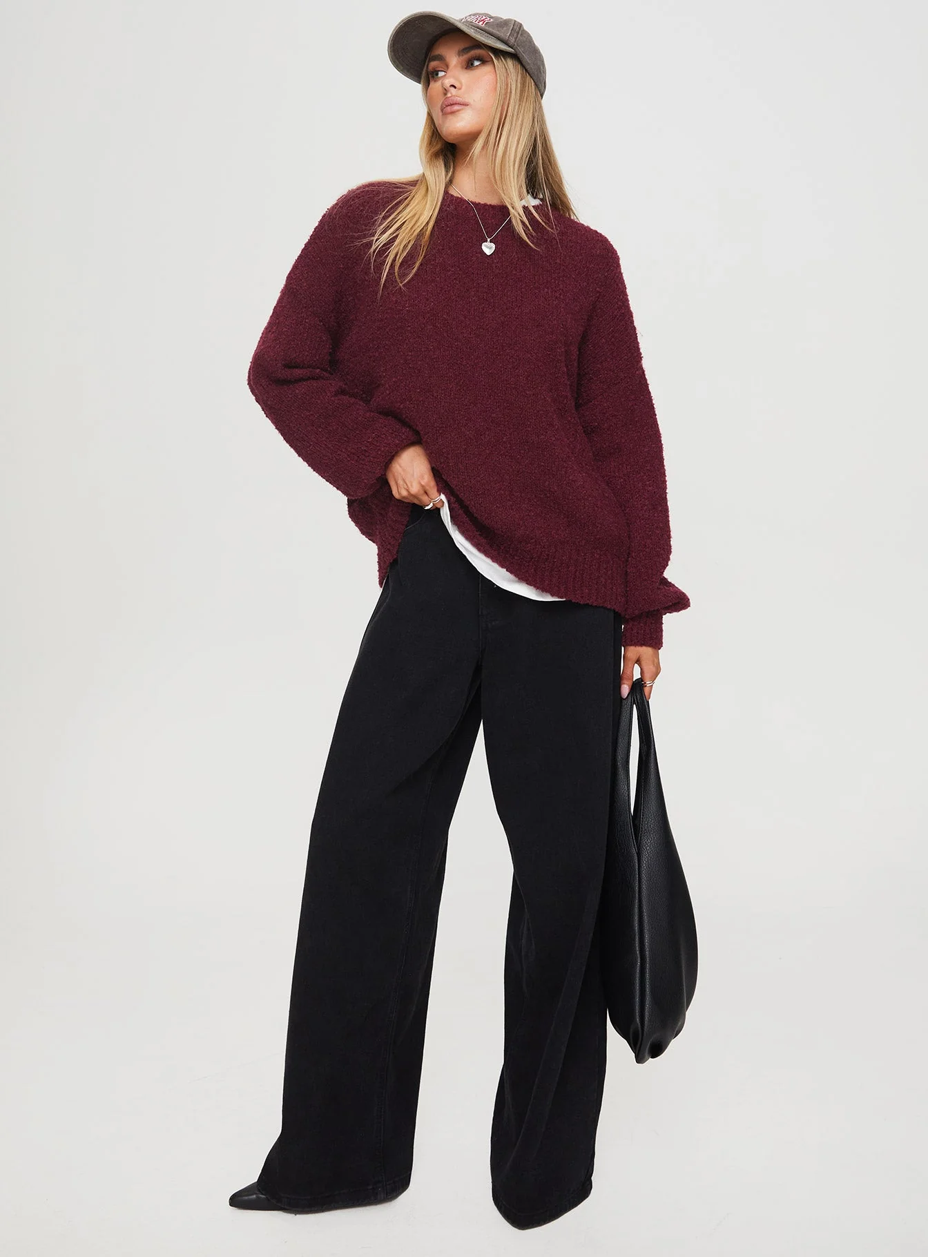 Niomie Knit Sweater Burgundy - Image 3
