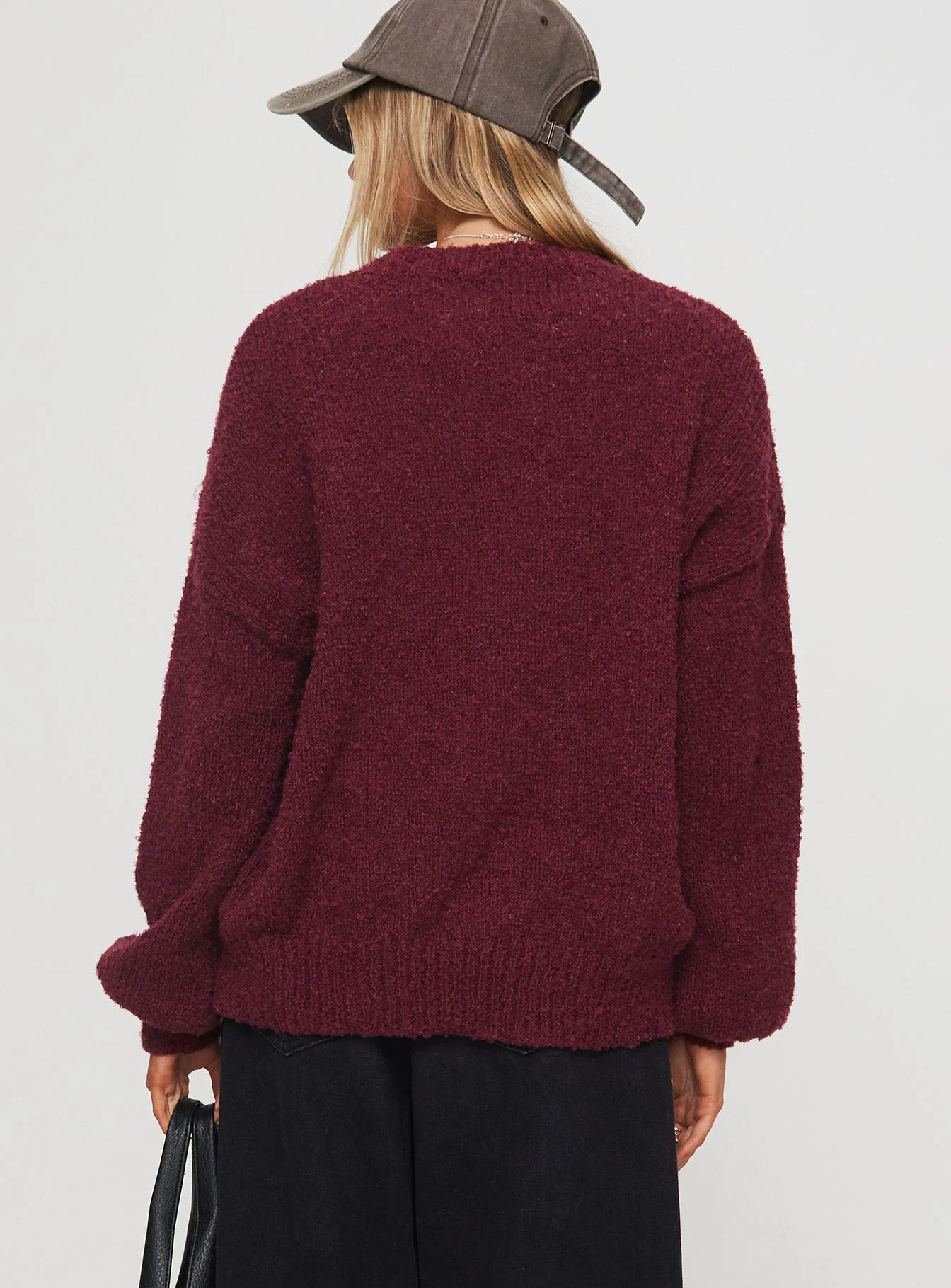 Niomie Knit Sweater Burgundy - Image 5