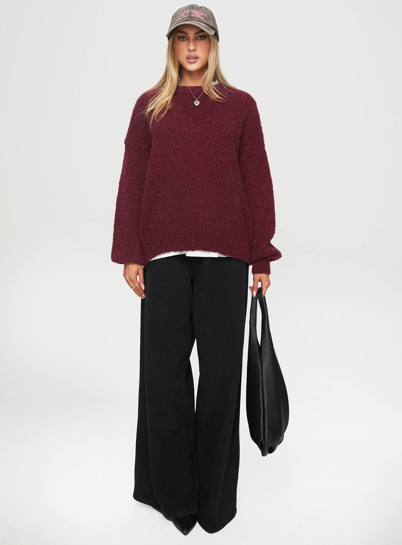 Niomie Knit Sweater Burgundy - Image 7