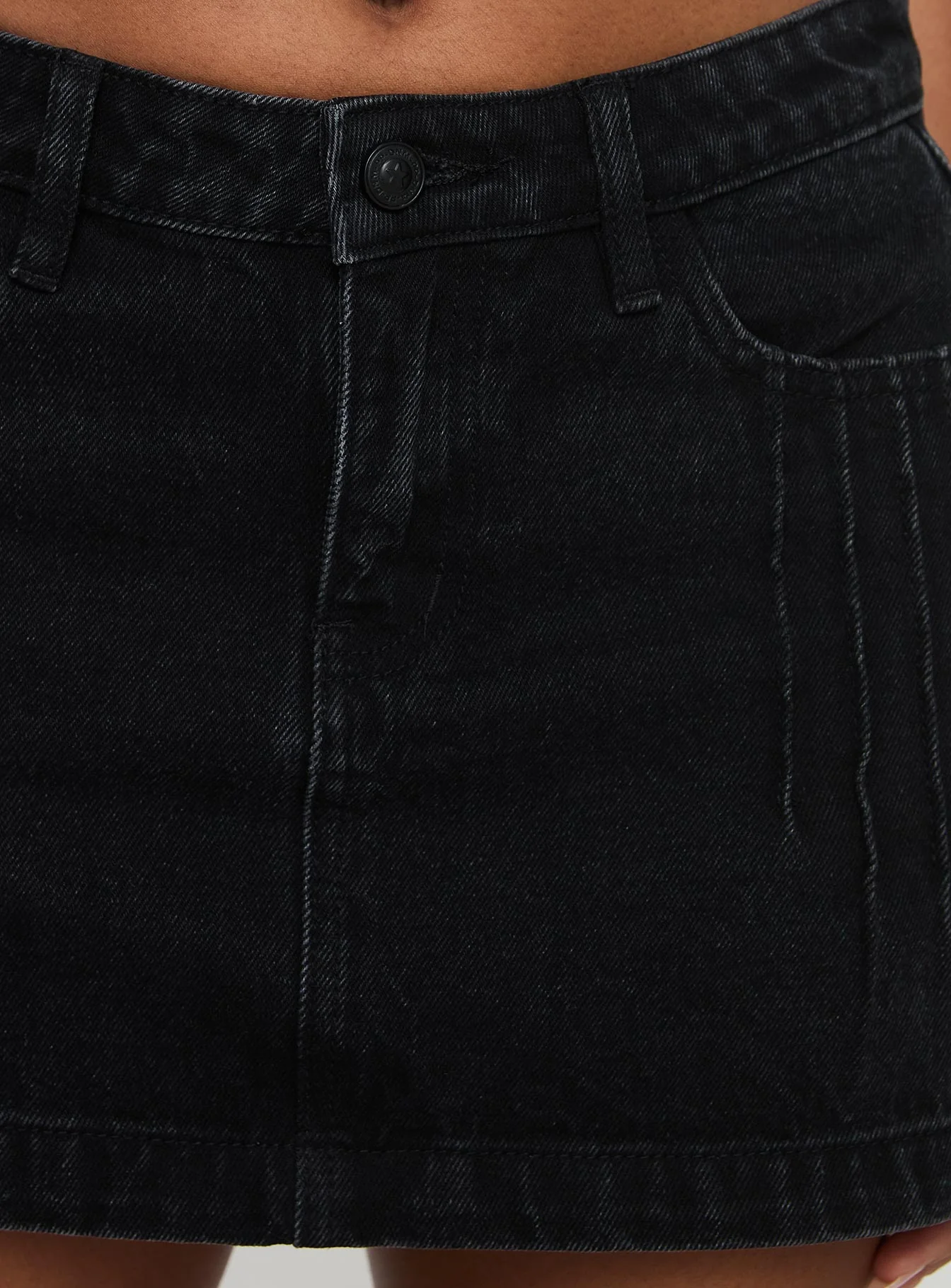 Nickei Denim Mini Skirt Washed Black - Image 5