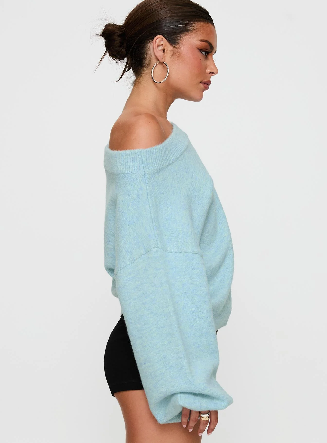 Noble Off The Shoulder Jumper Blue - Image 4