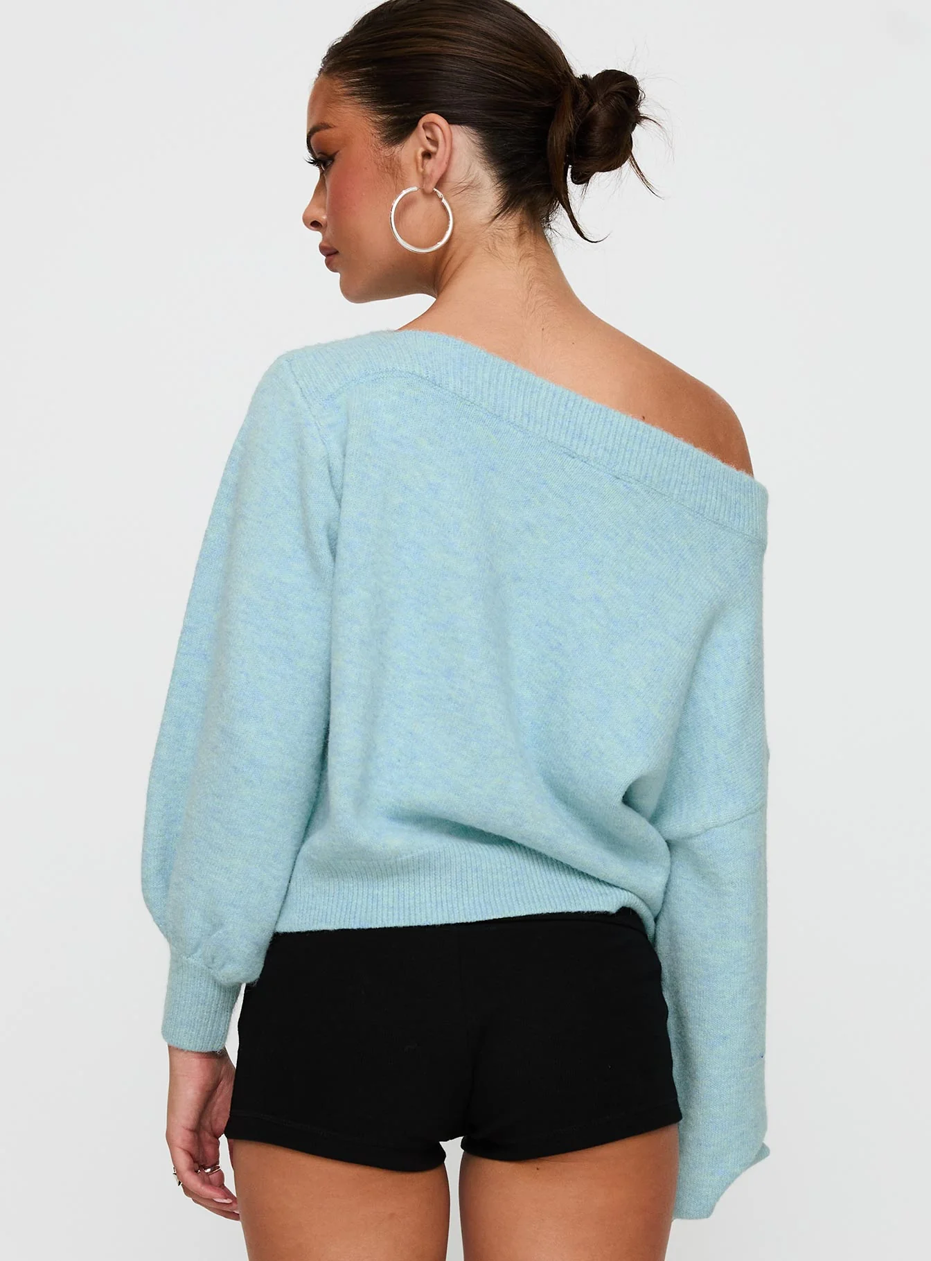 Noble Off The Shoulder Jumper Blue - Image 5
