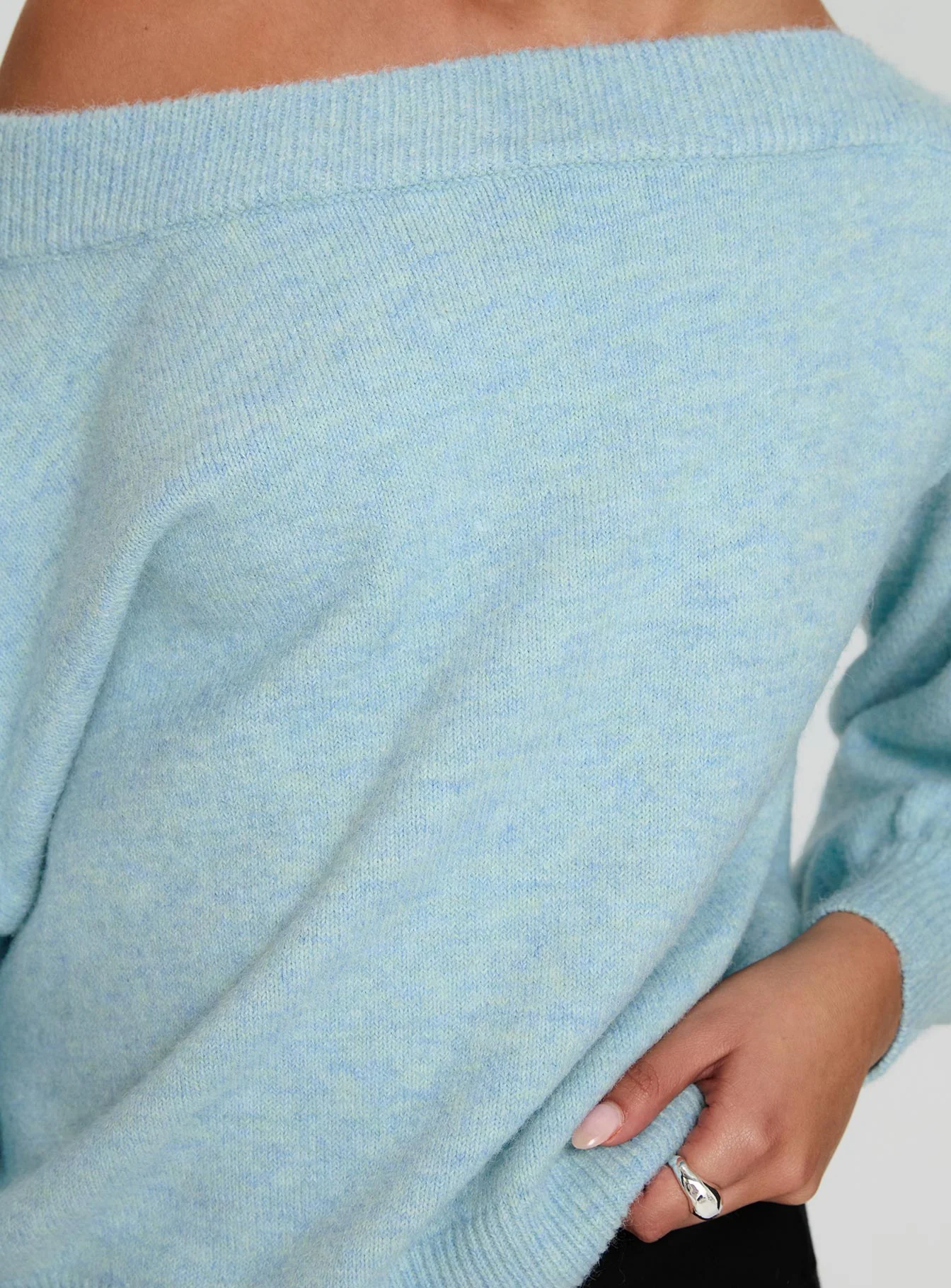 Noble Off The Shoulder Jumper Blue - Image 6