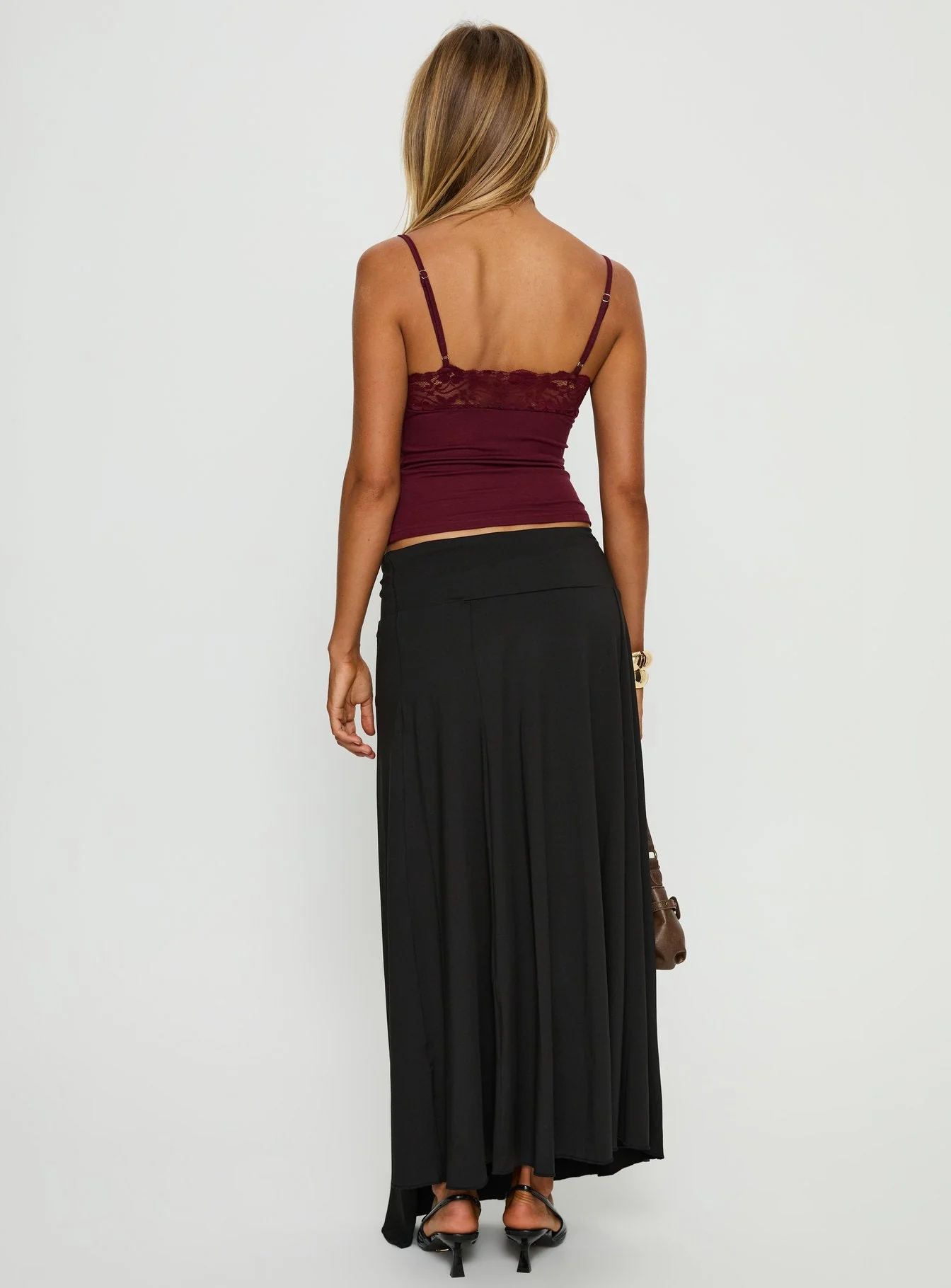 Nola Hardware Slit Maxi Skirt Black - Image 4