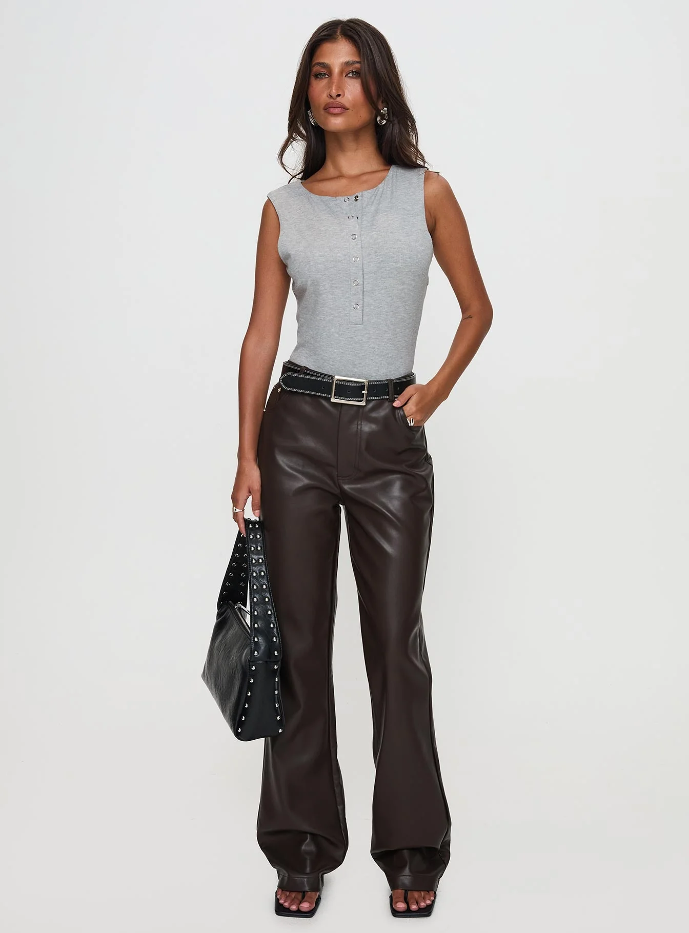 Nolene Low Rise Pants Chocolate - Image 2