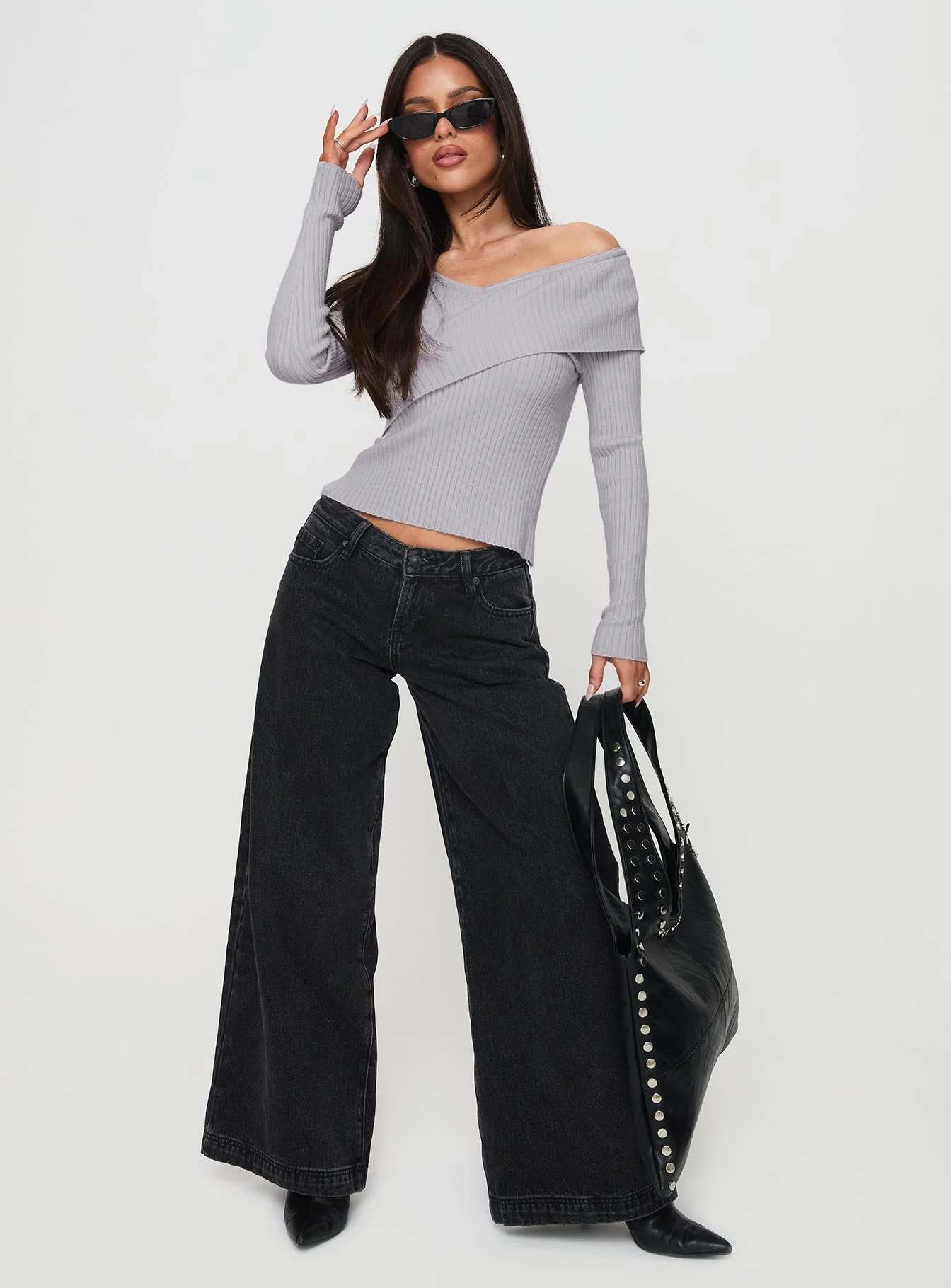 Nolia Long Sleeve Top Grey - Image 3