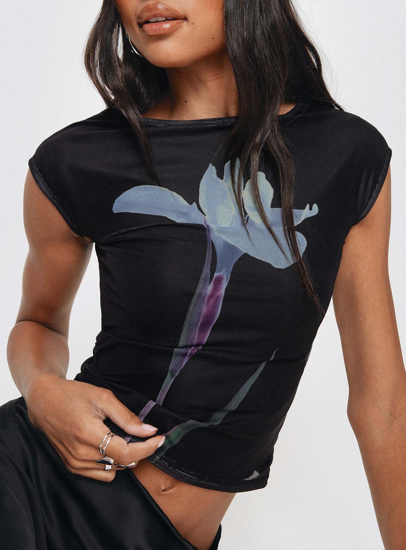 Nova Flower Top Navy / Black - Image 2