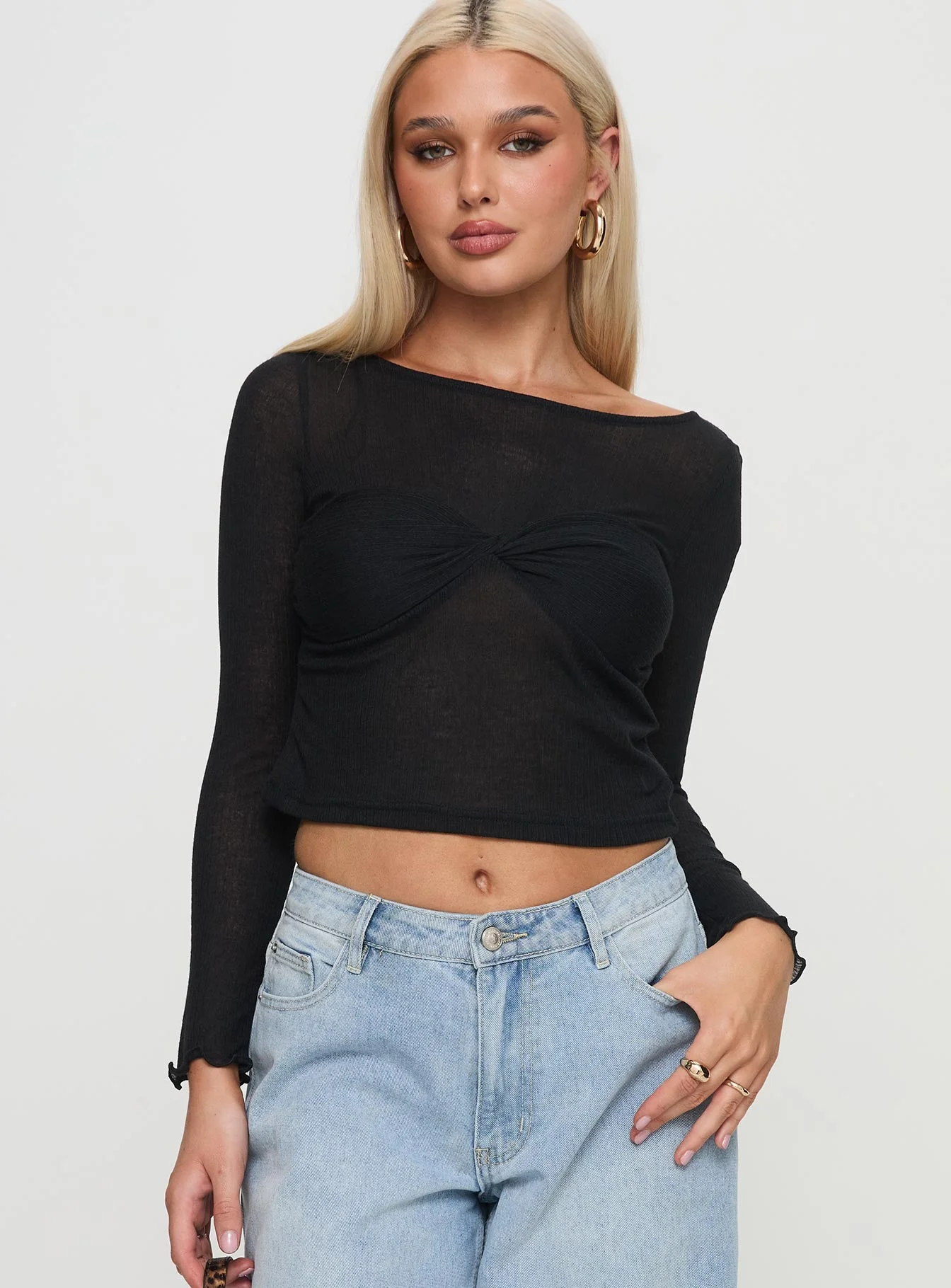 November Long Sleeve Top Black - Image 2