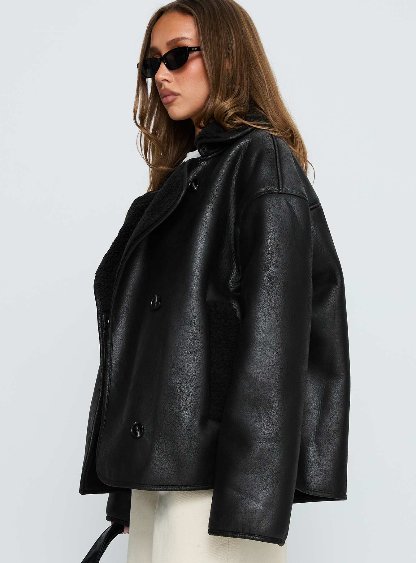Nunez Faux Leather Jacket Black - Image 3