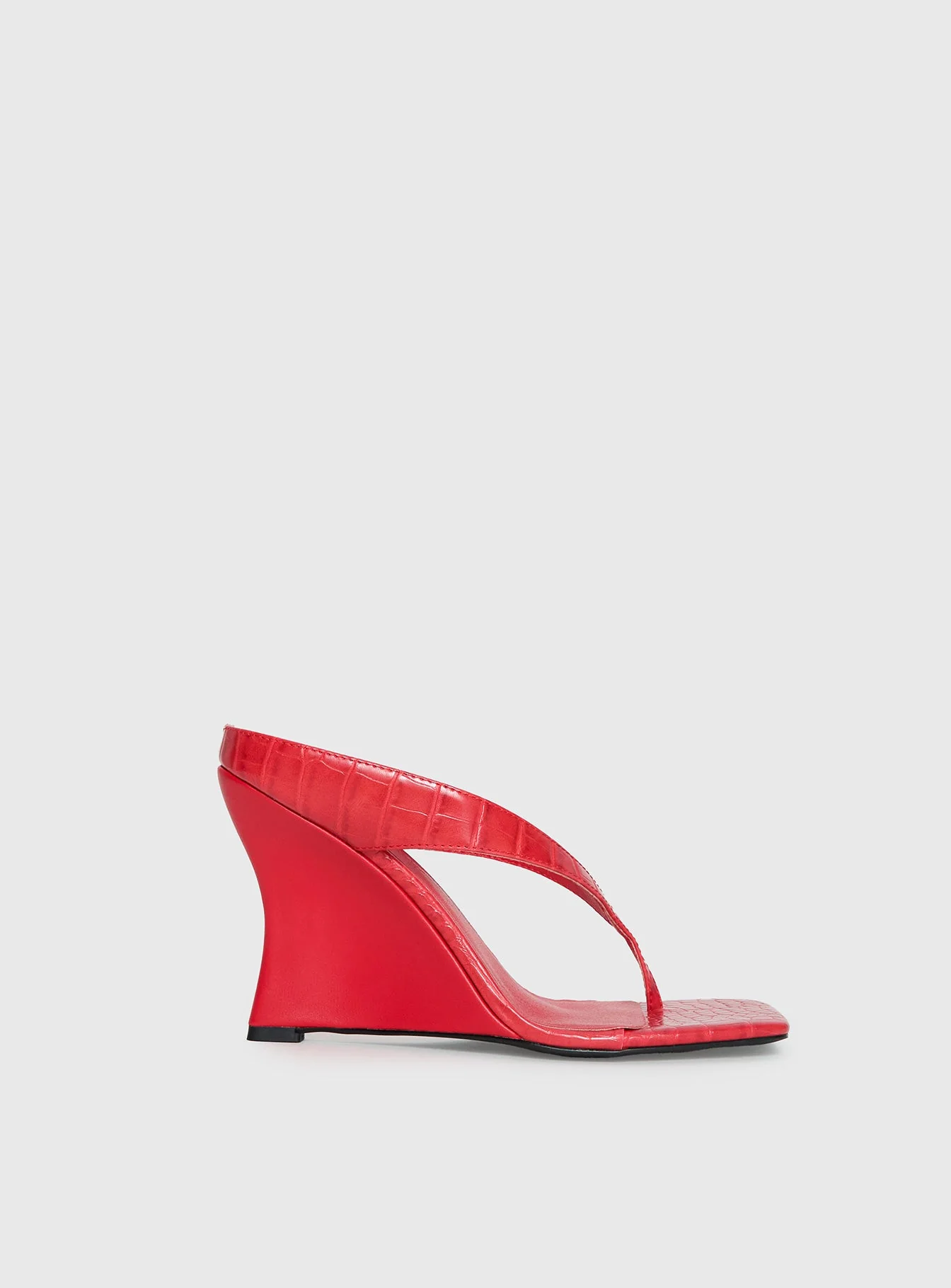 Nylah Wedge Heels Red Croc - Image 2