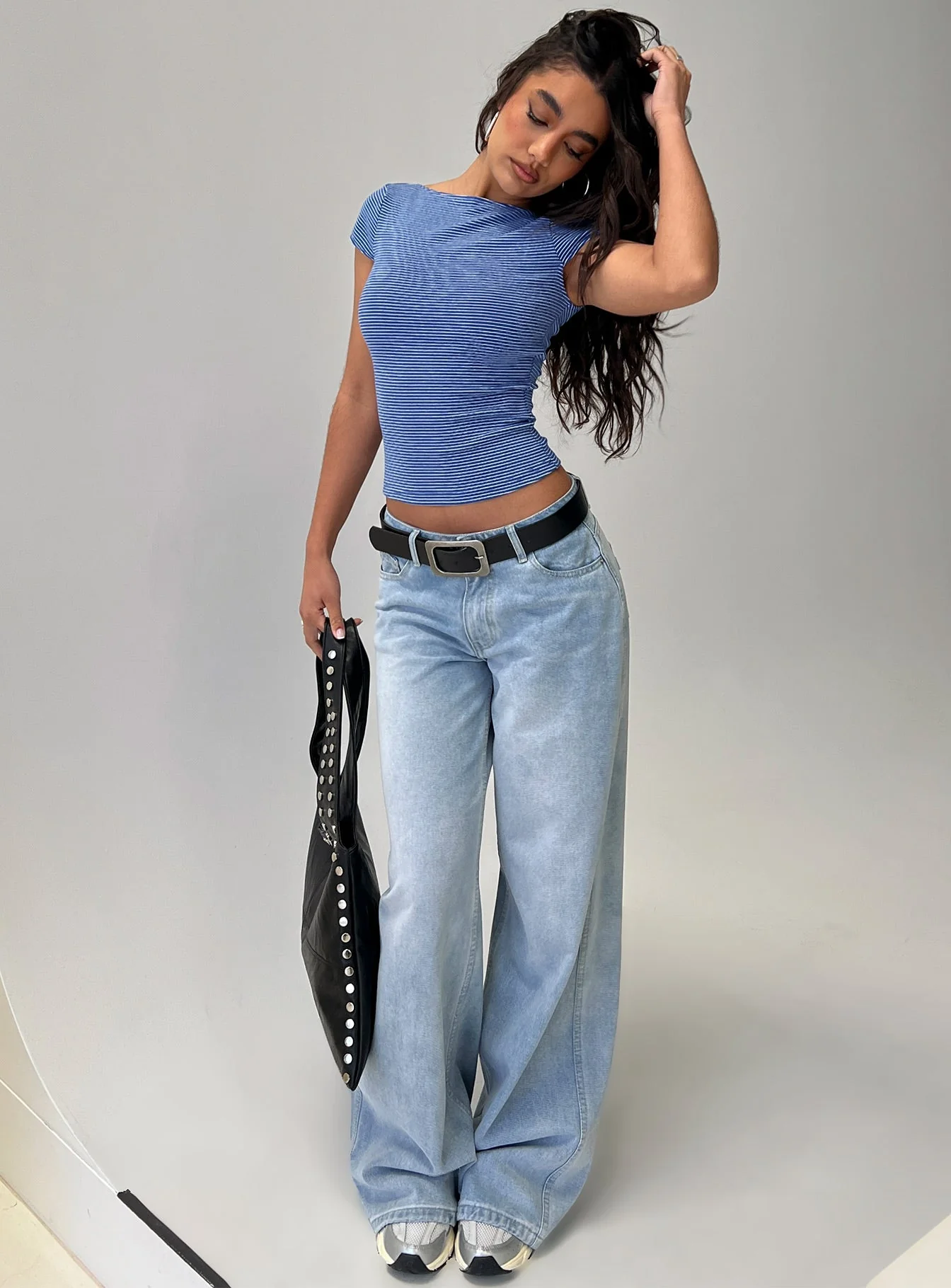 Nyren Low Back Boatneck Top Blue Stripe - Image 8
