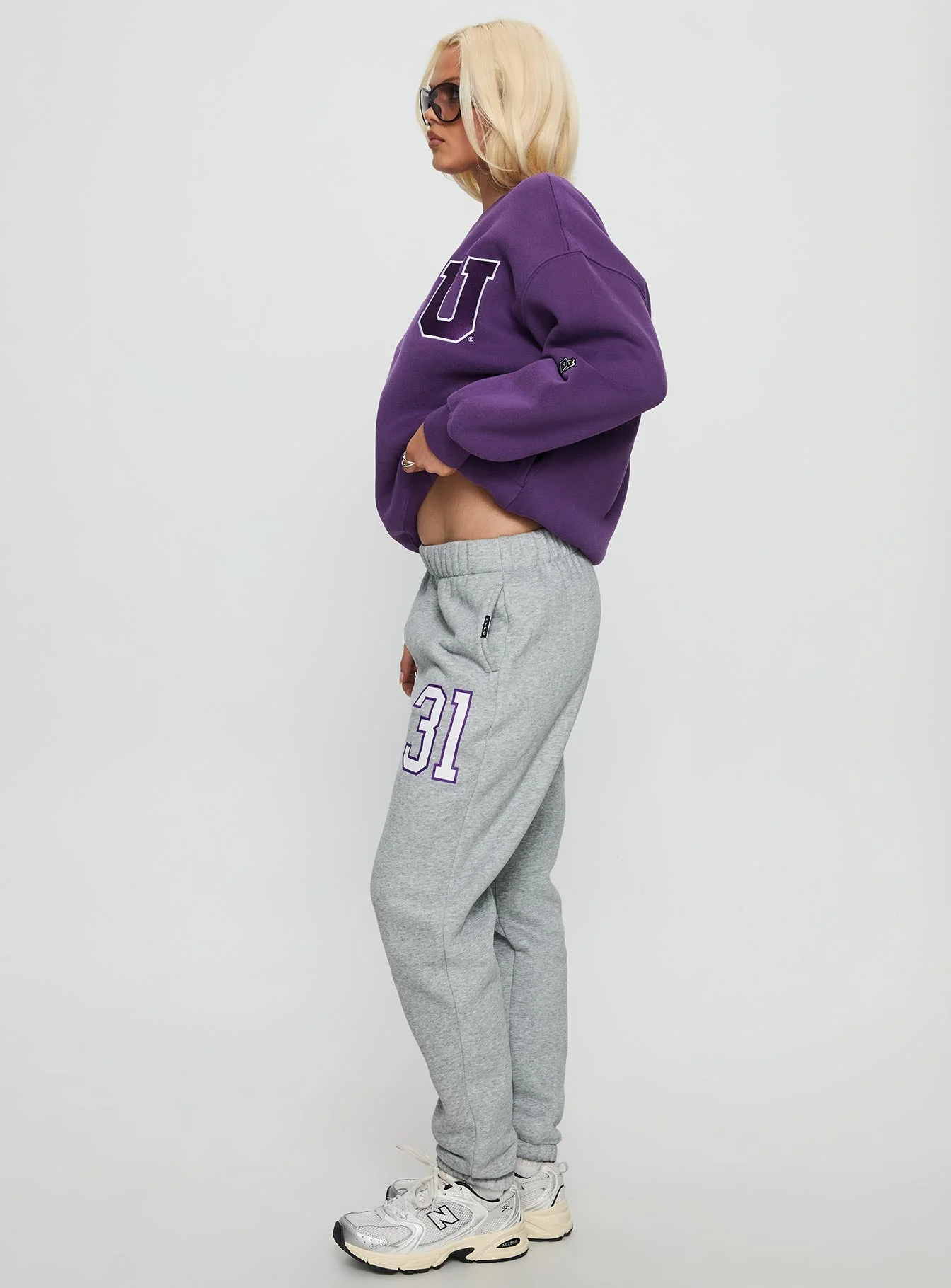 NYU Basic Sweatpants Heather Grey - Image 3