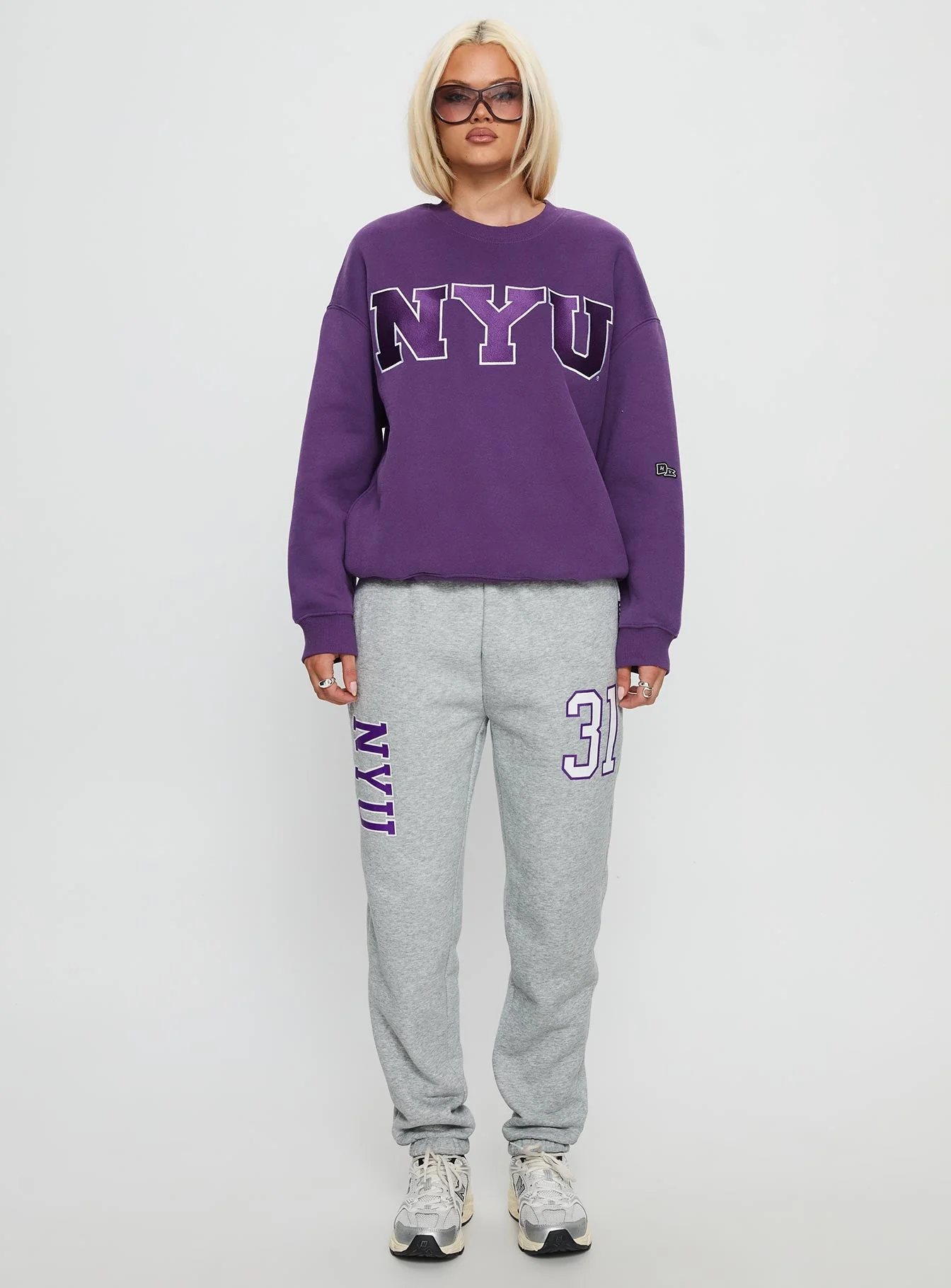 NYU Basic Sweatpants Heather Grey - Image 6