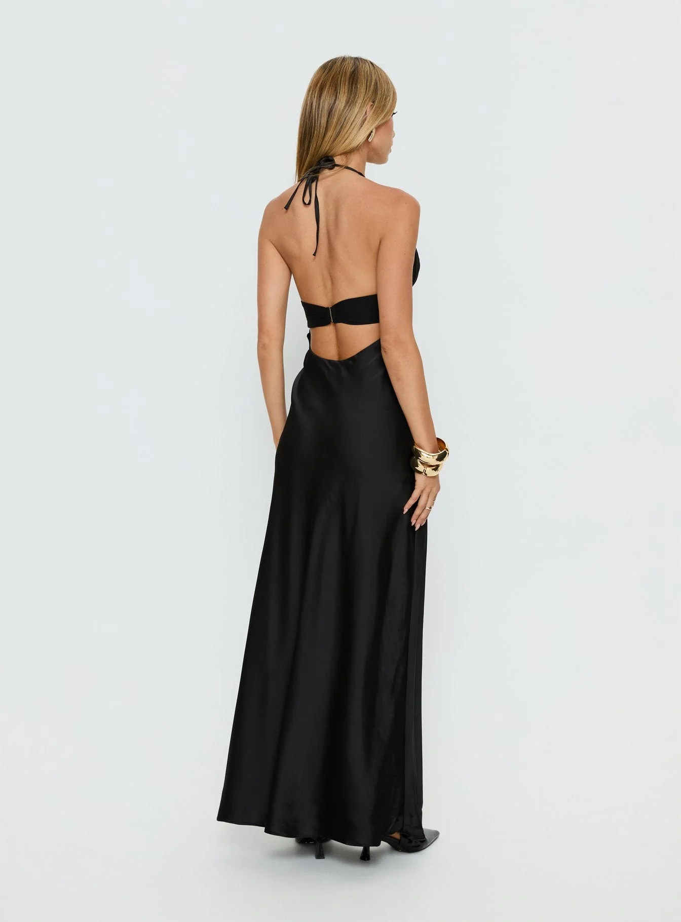 Odyssa Halter Maxi Dress Black - Image 4