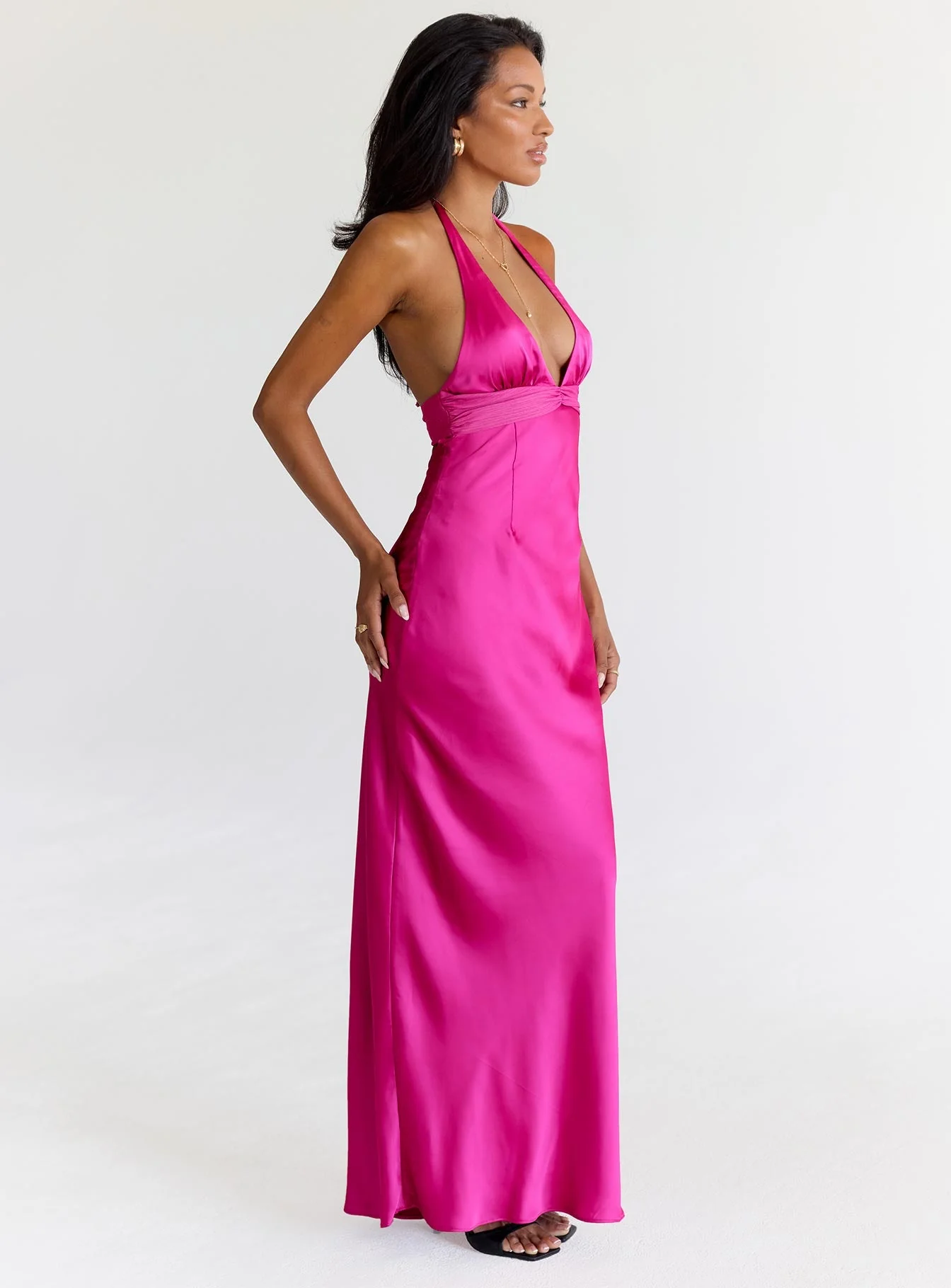 Odyssa Halter Maxi Dress Magenta - Image 3
