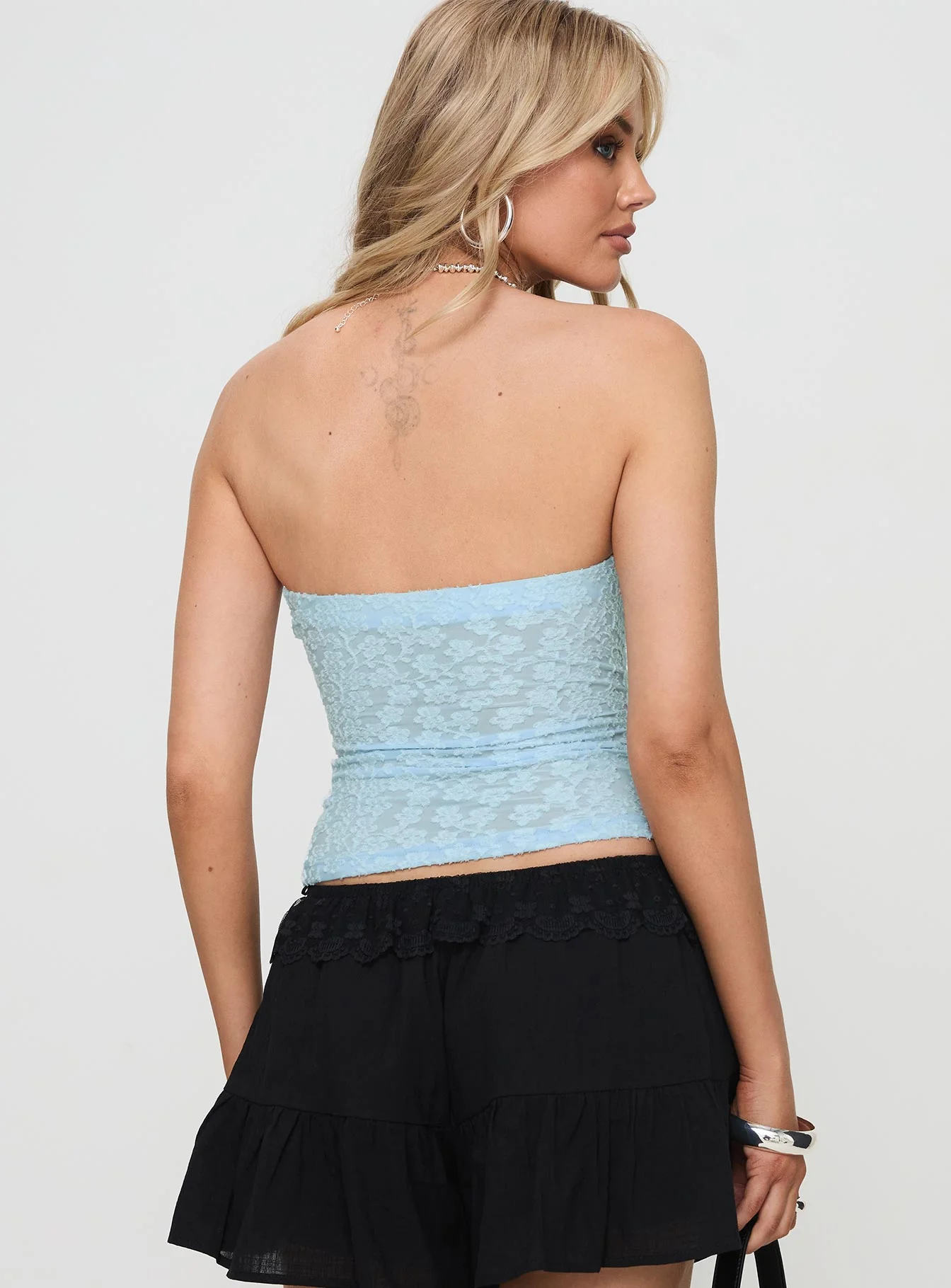 Off To Amalfi Strapless Top Blue - Image 5