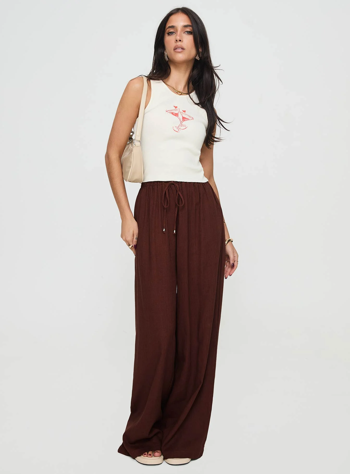 Ogilvie Linen Blend Pants Chocolate - Image 2