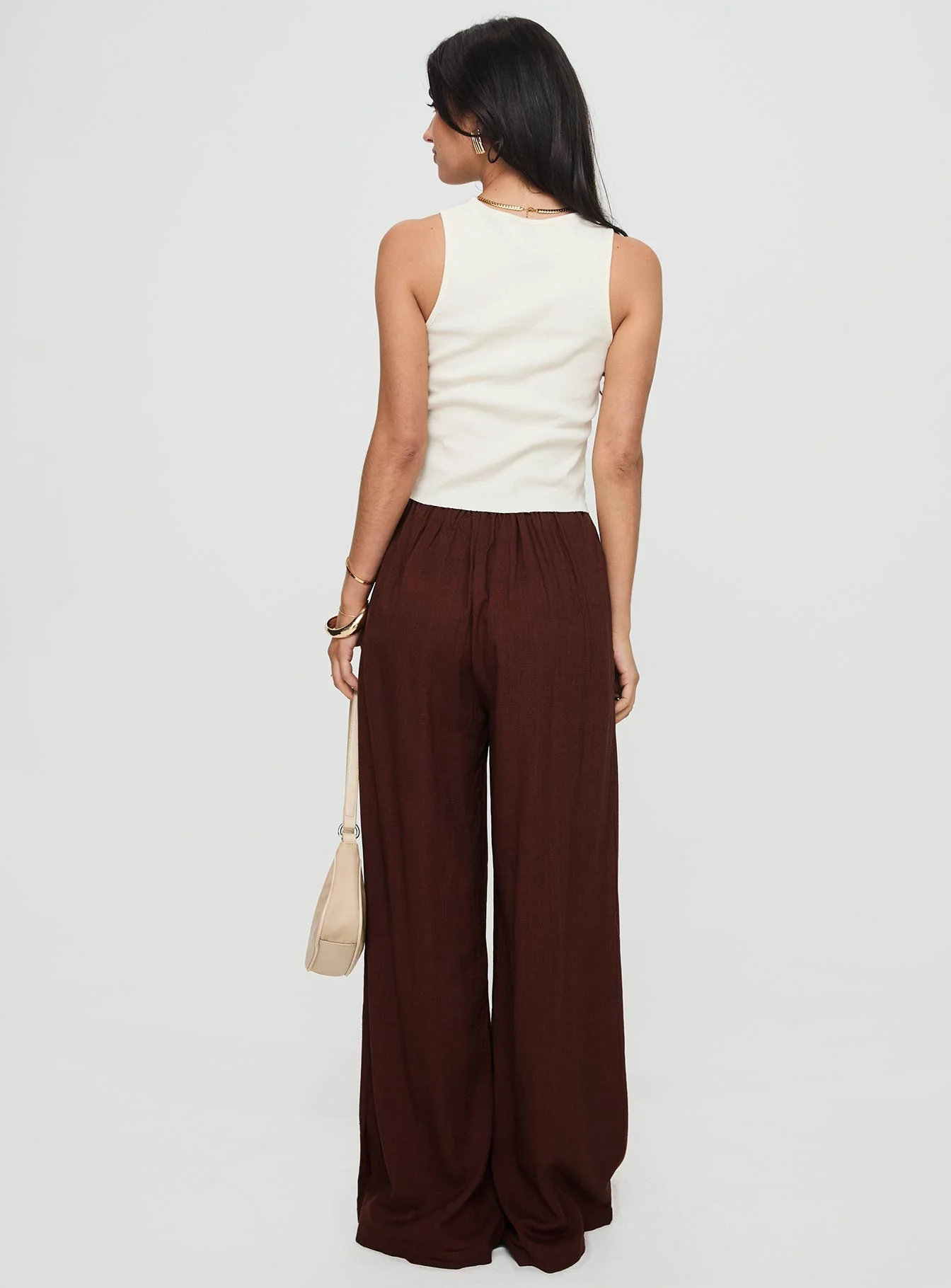 Ogilvie Linen Blend Pants Chocolate - Image 4