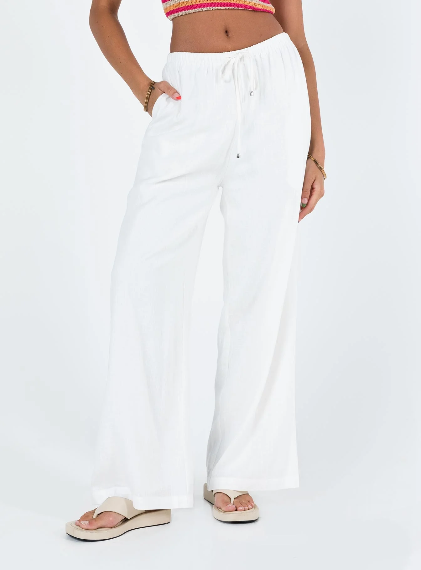 Ogilvie Linen Blend Pants White Petite - Image 5