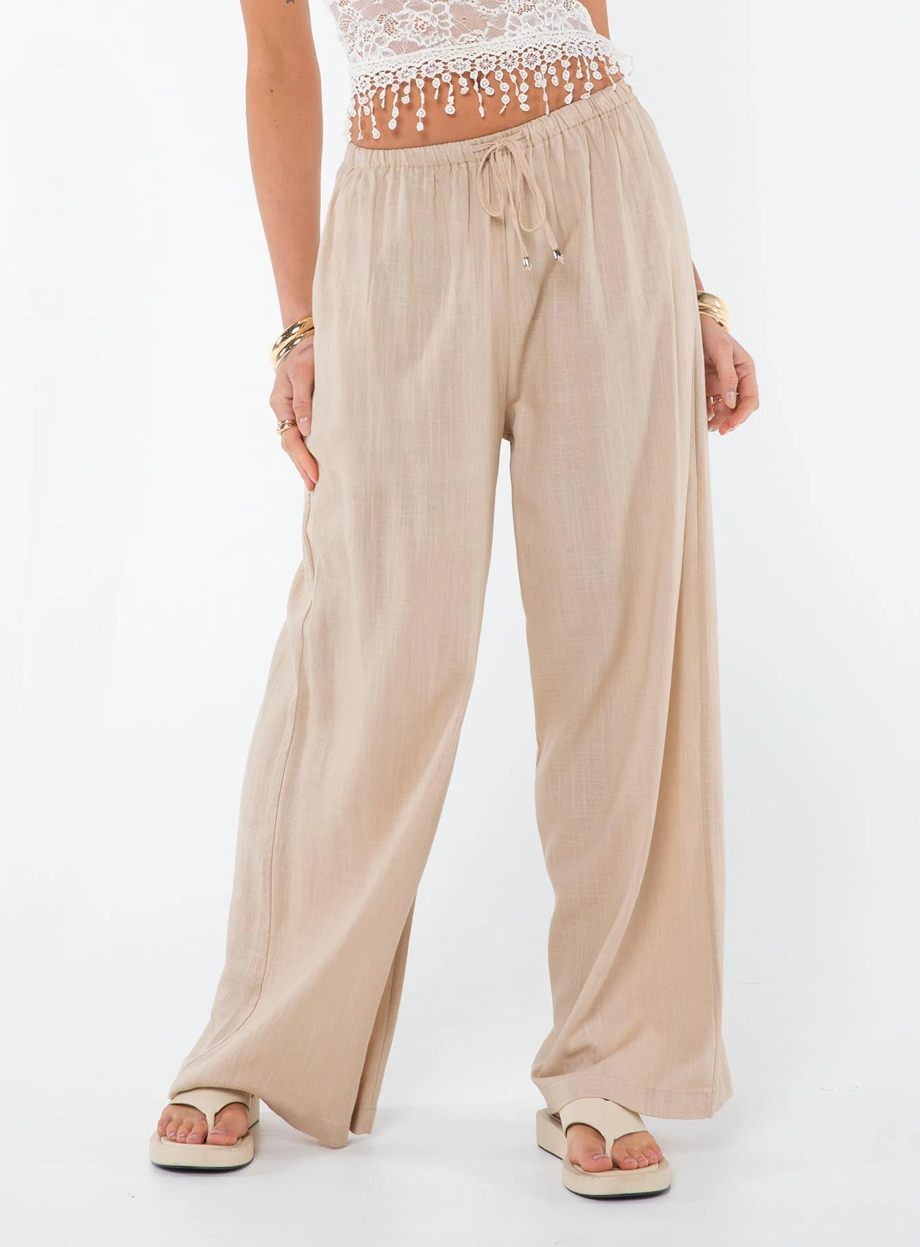 Ogilvie Linen Blend Pants Beige - Image 2