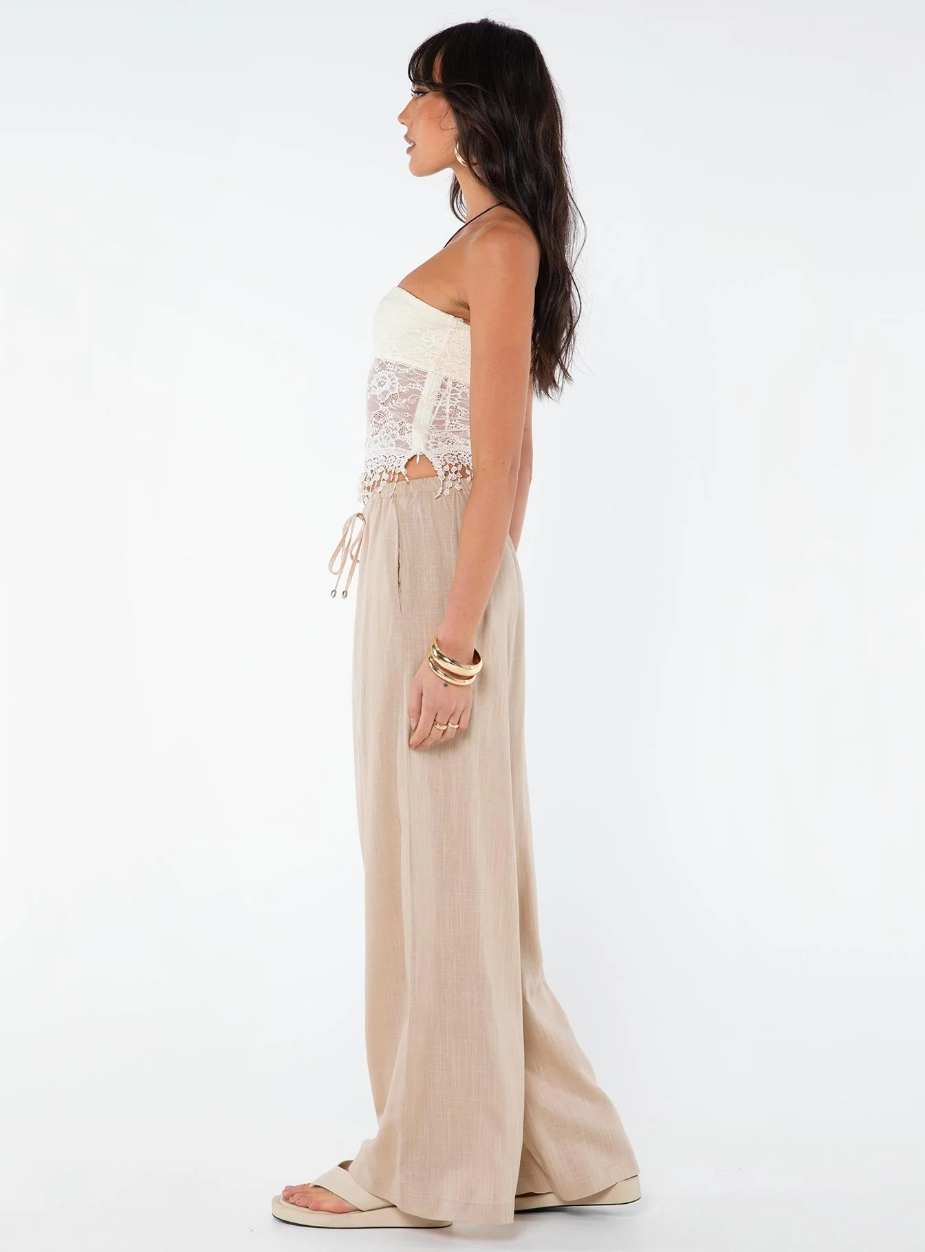 Ogilvie Linen Blend Pants Beige - Image 4