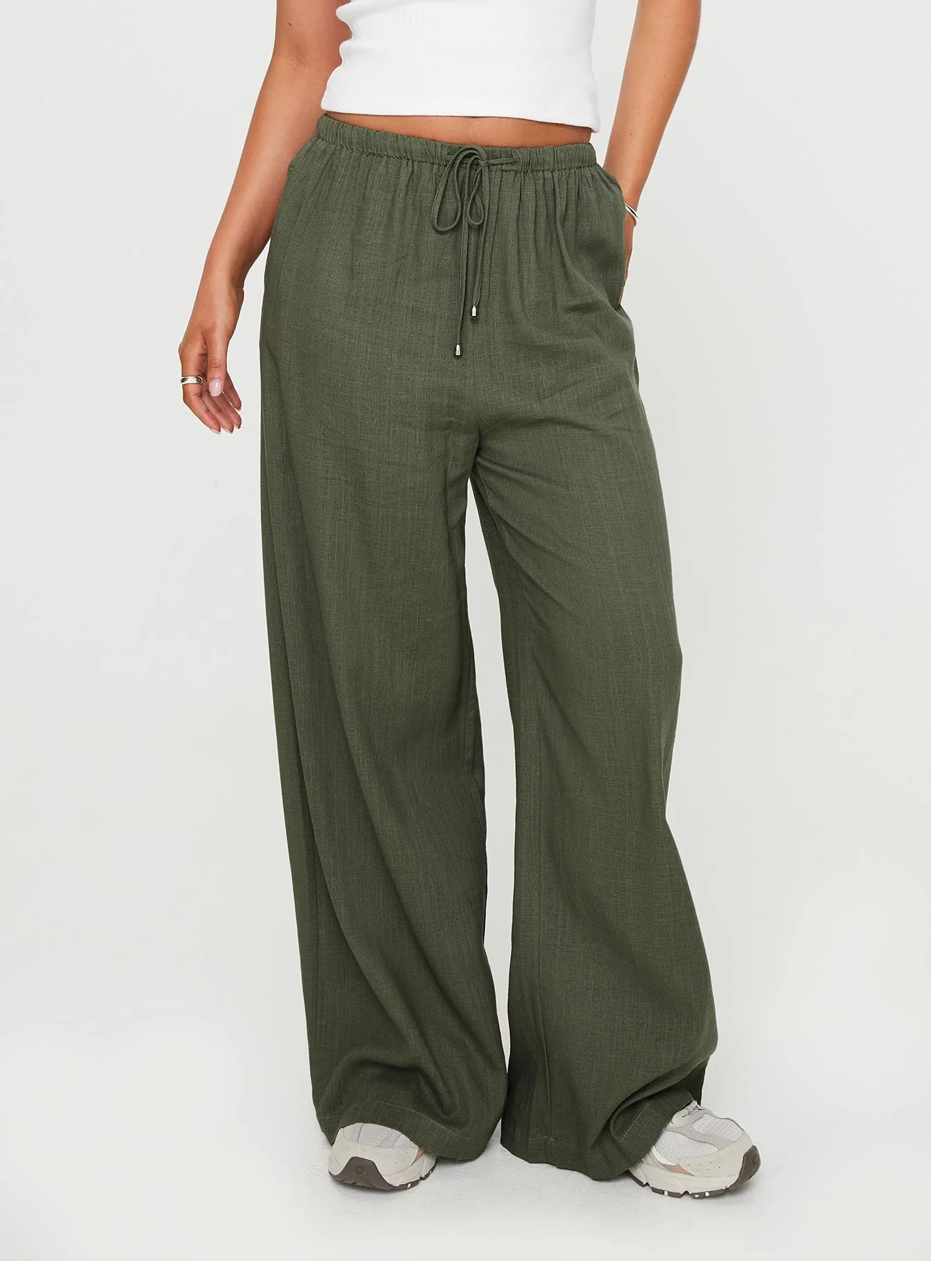 Ogilvie Linen Blend Pants Olive - Image 2