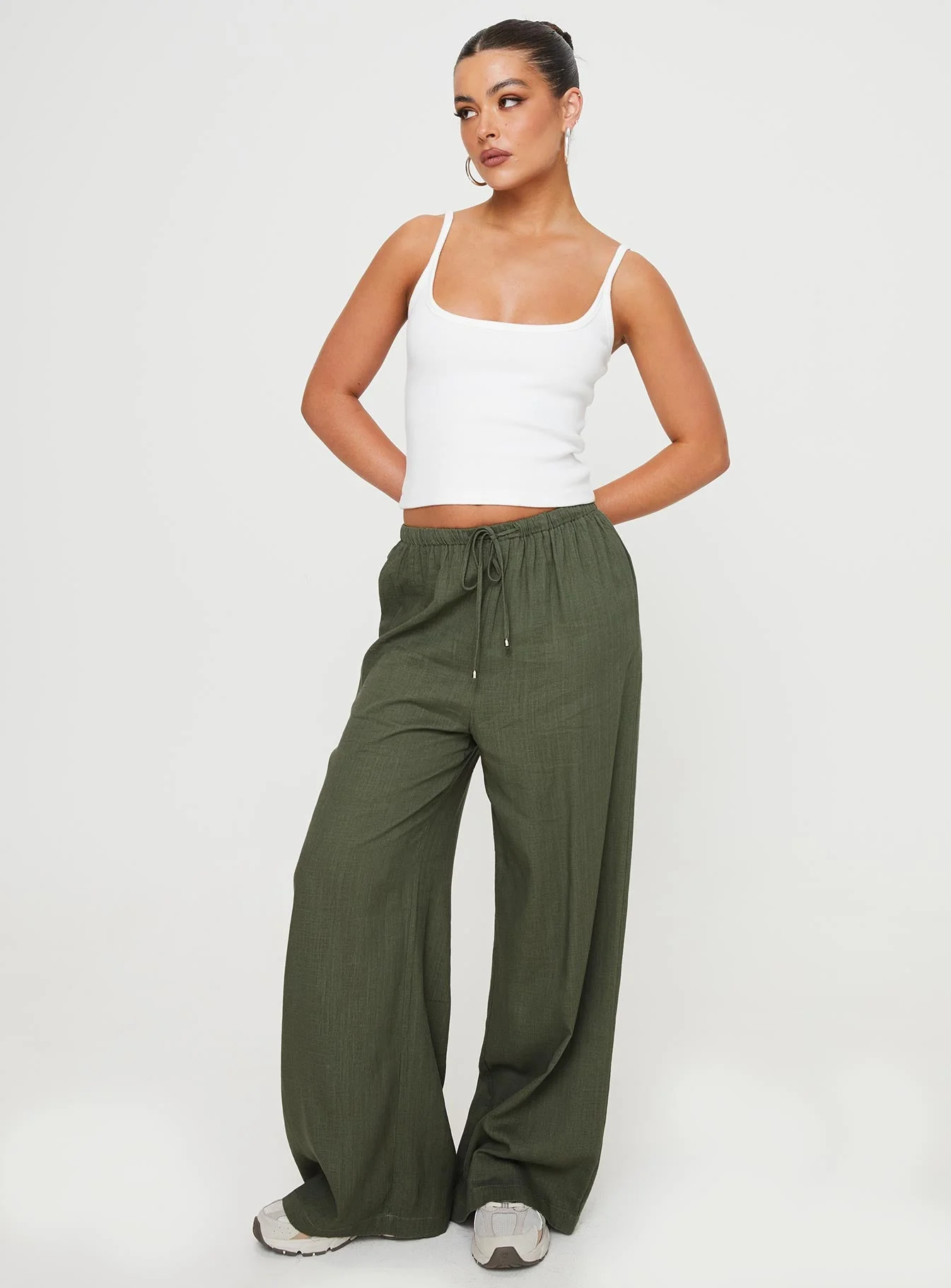 Ogilvie Linen Blend Pants Olive - Image 3