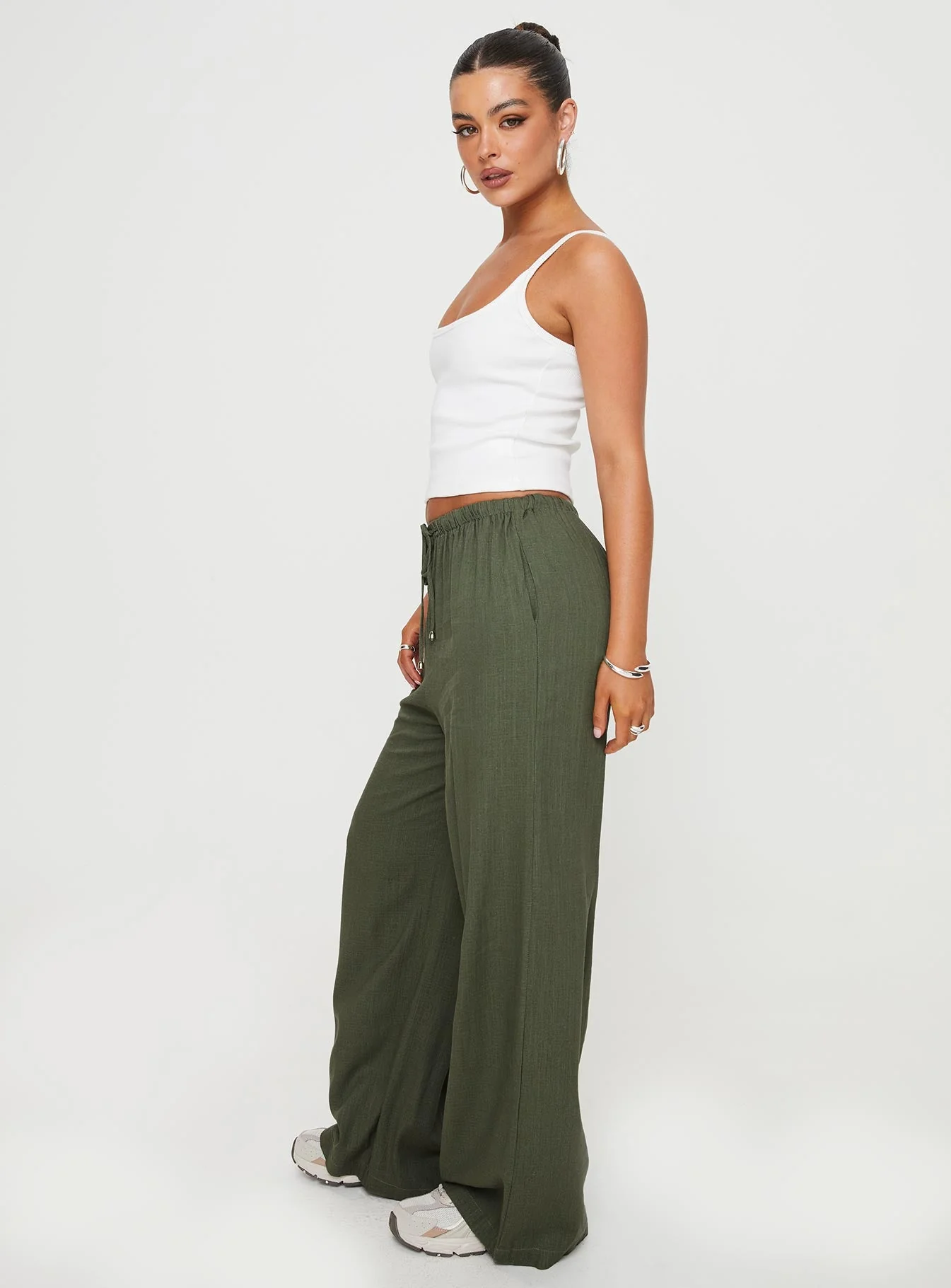 Ogilvie Linen Blend Pants Olive - Image 4