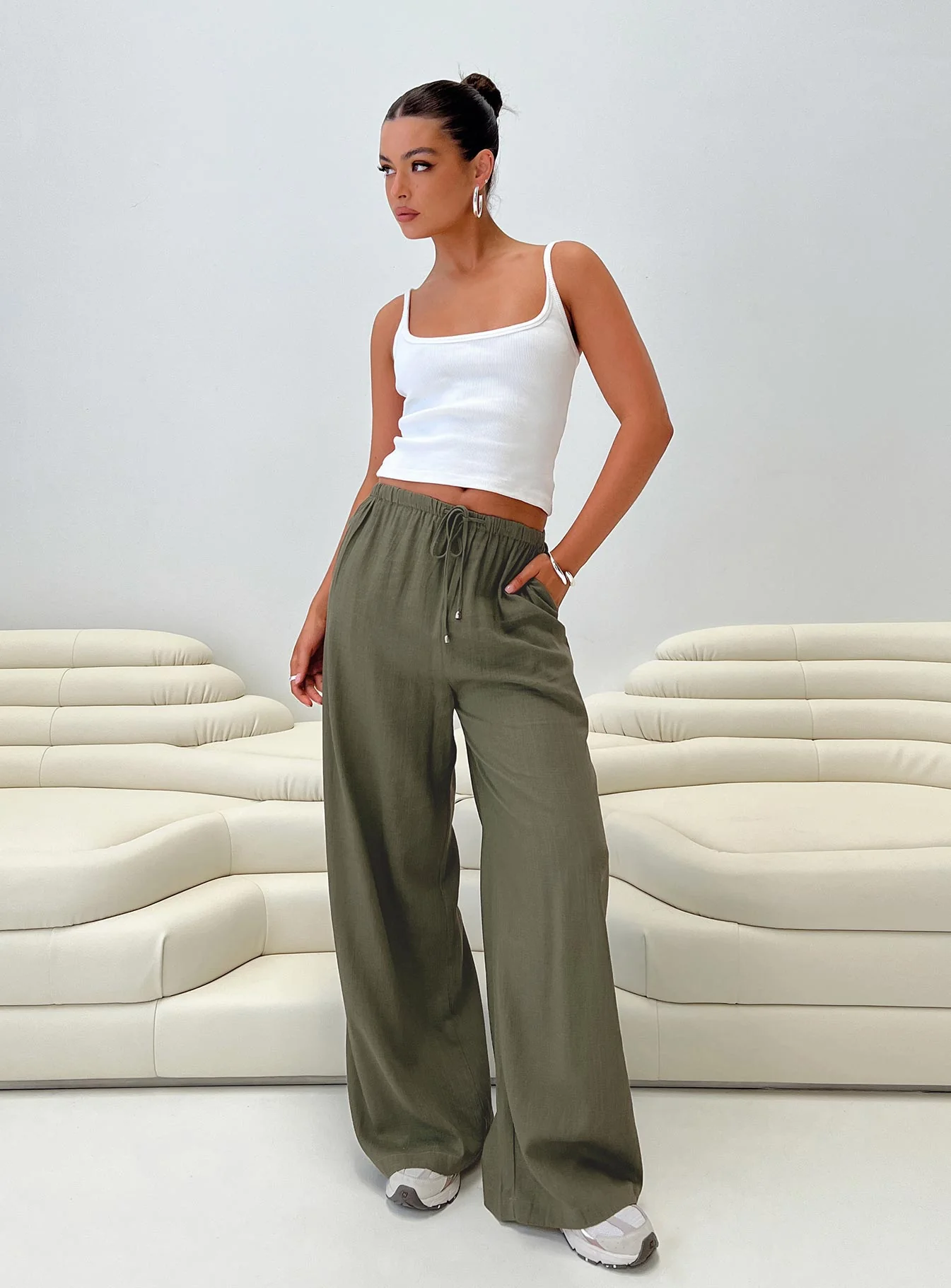 Ogilvie Linen Blend Pants Olive - Image 6