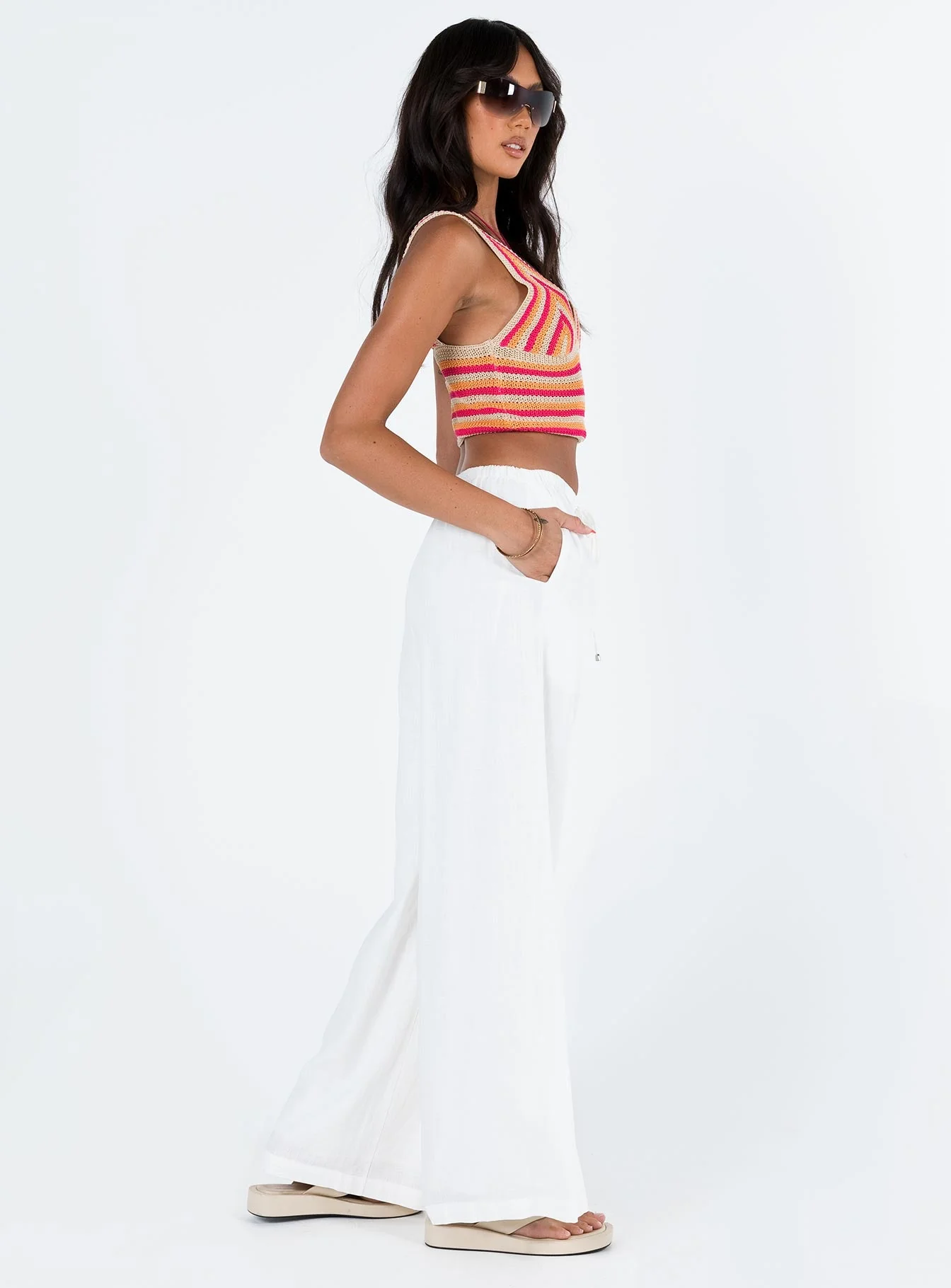 Ogilvie Linen Blend Pants White - Image 6
