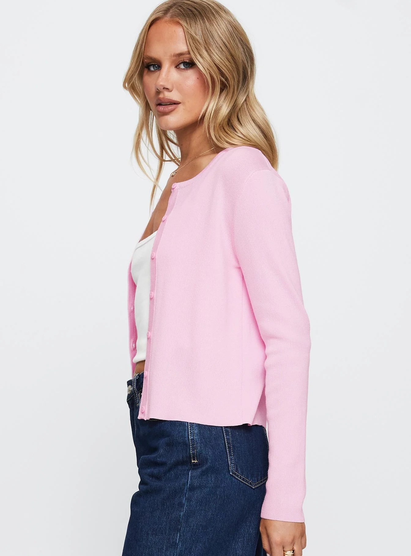 Old Burlington Knit Cardigan Pink - Image 3
