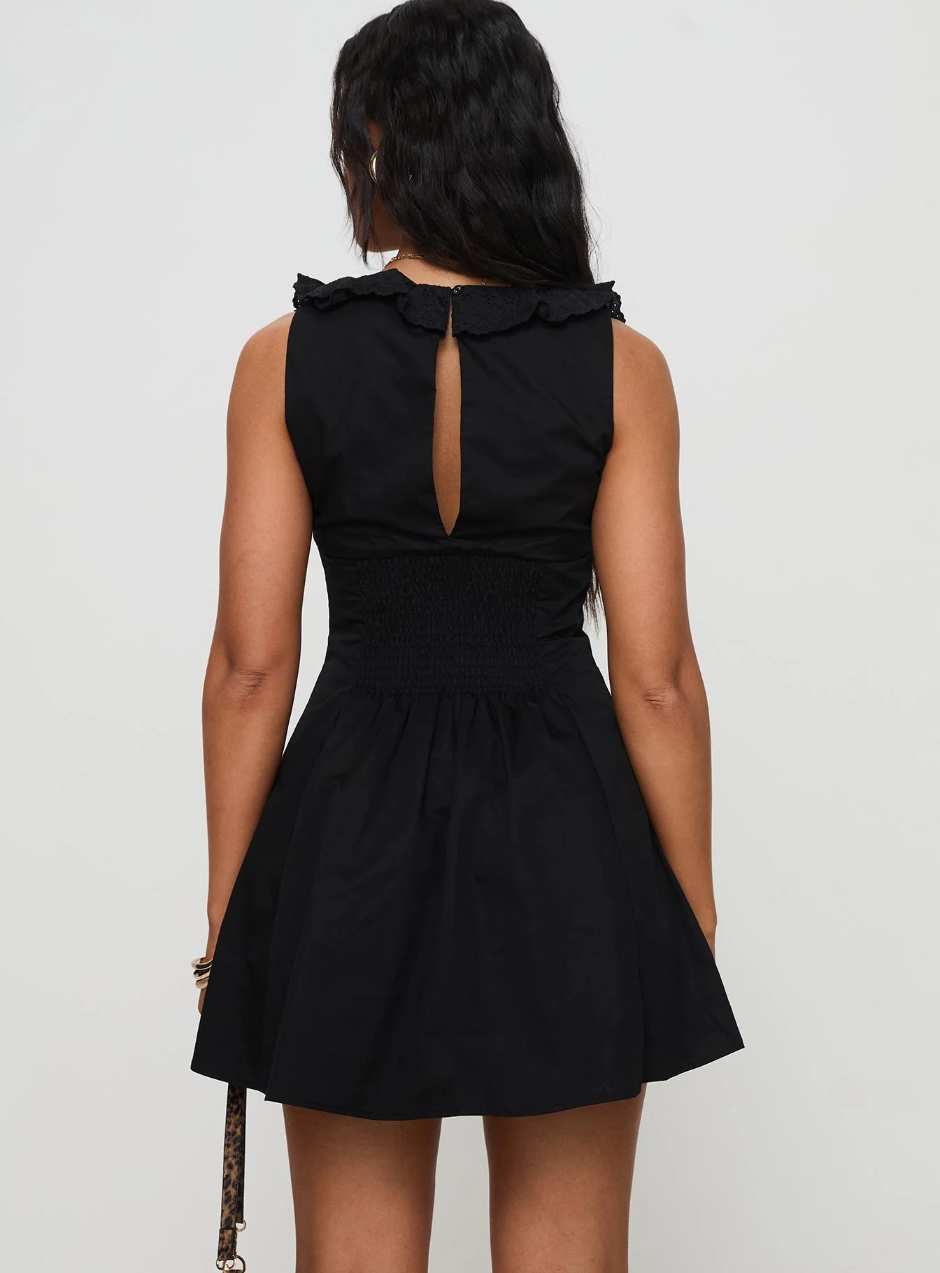 Oliveah Frill Mini Dress Black Petite - Image 5