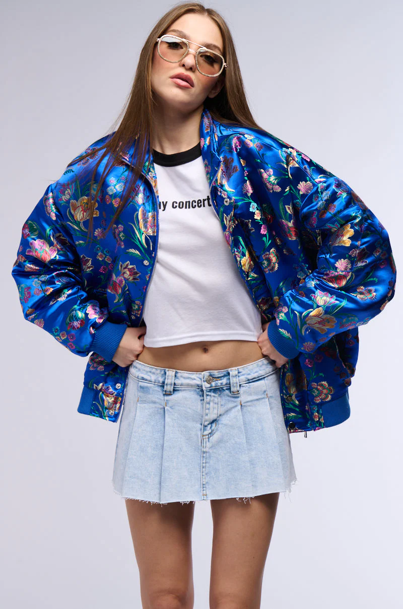 OLLIE METALLIC BROCADE BOMBER JACKET - Image 3