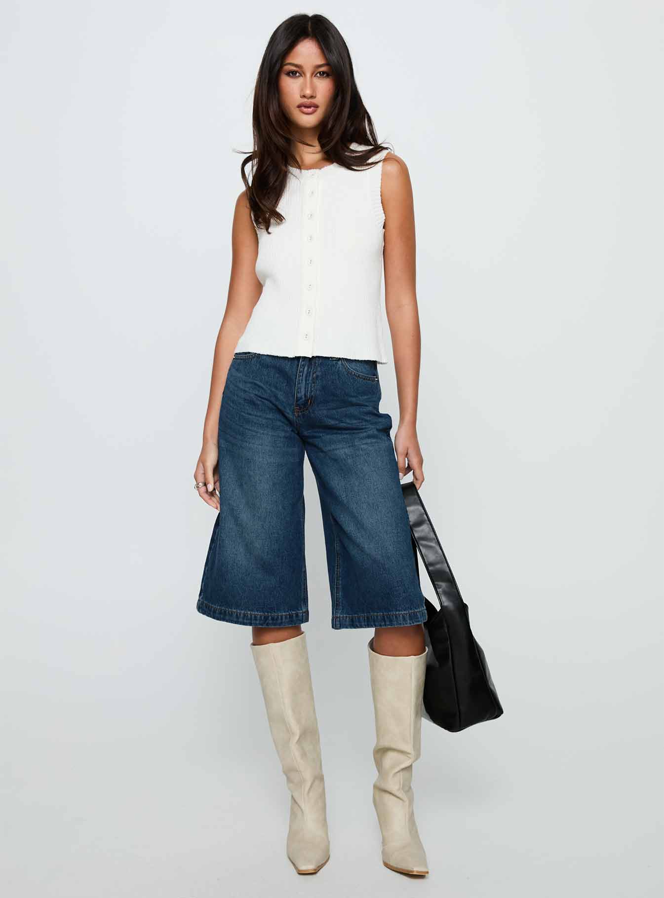 Ollison Longline Denim Shorts Blue - Image 2