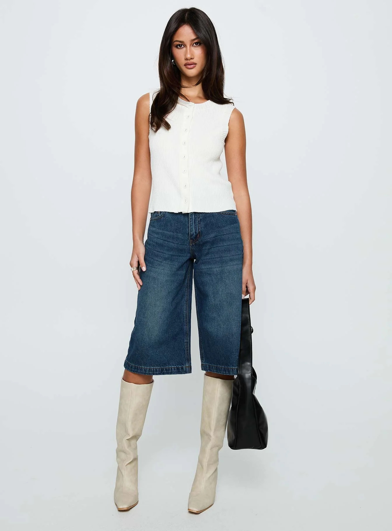 Ollison Longline Denim Shorts Blue - Image 3