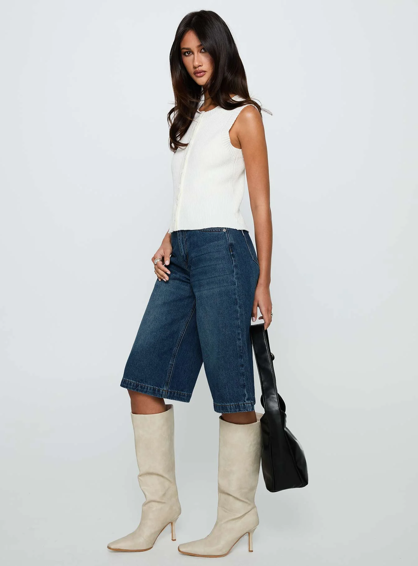 Ollison Longline Denim Shorts Blue - Image 4