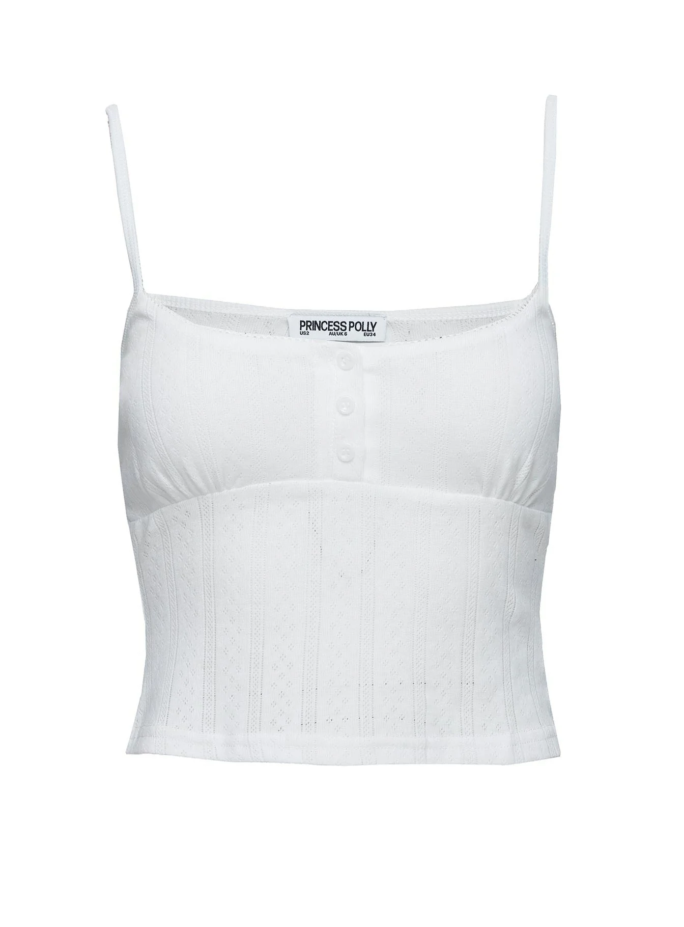 On A Cloud Pointelle Sleep Tank Top White - Image 6