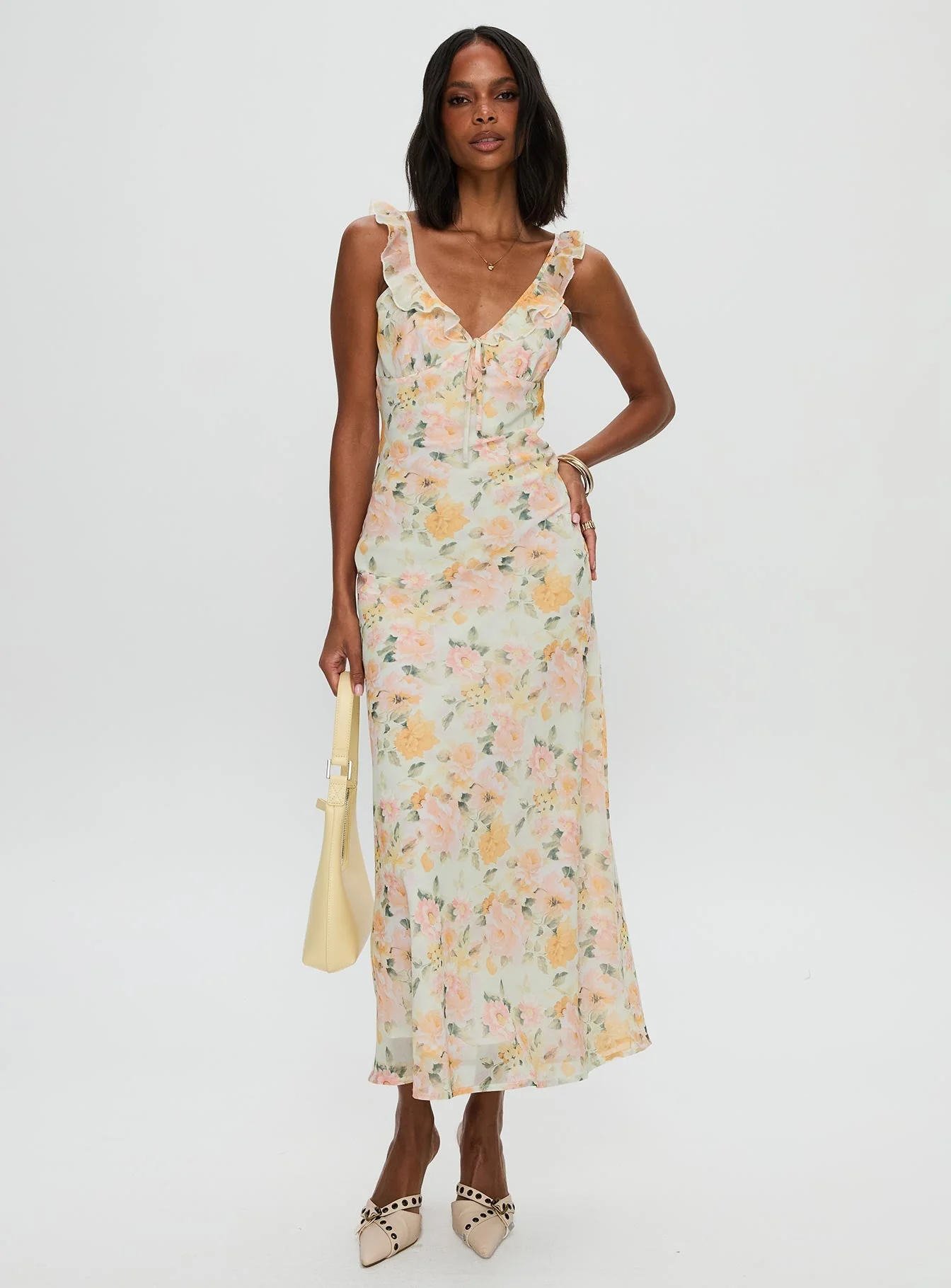 On A Wave Frill Detail Maxi Dress Multi