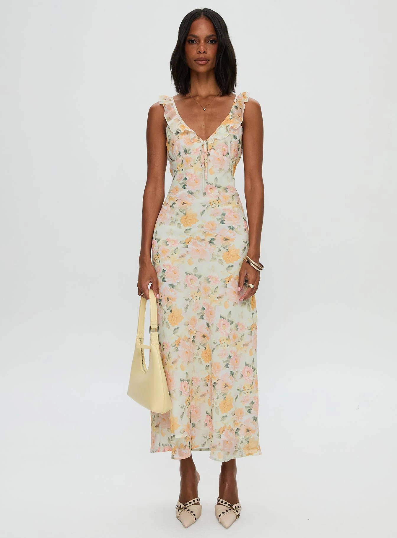 On A Wave Frill Detail Maxi Dress Multi - Image 6