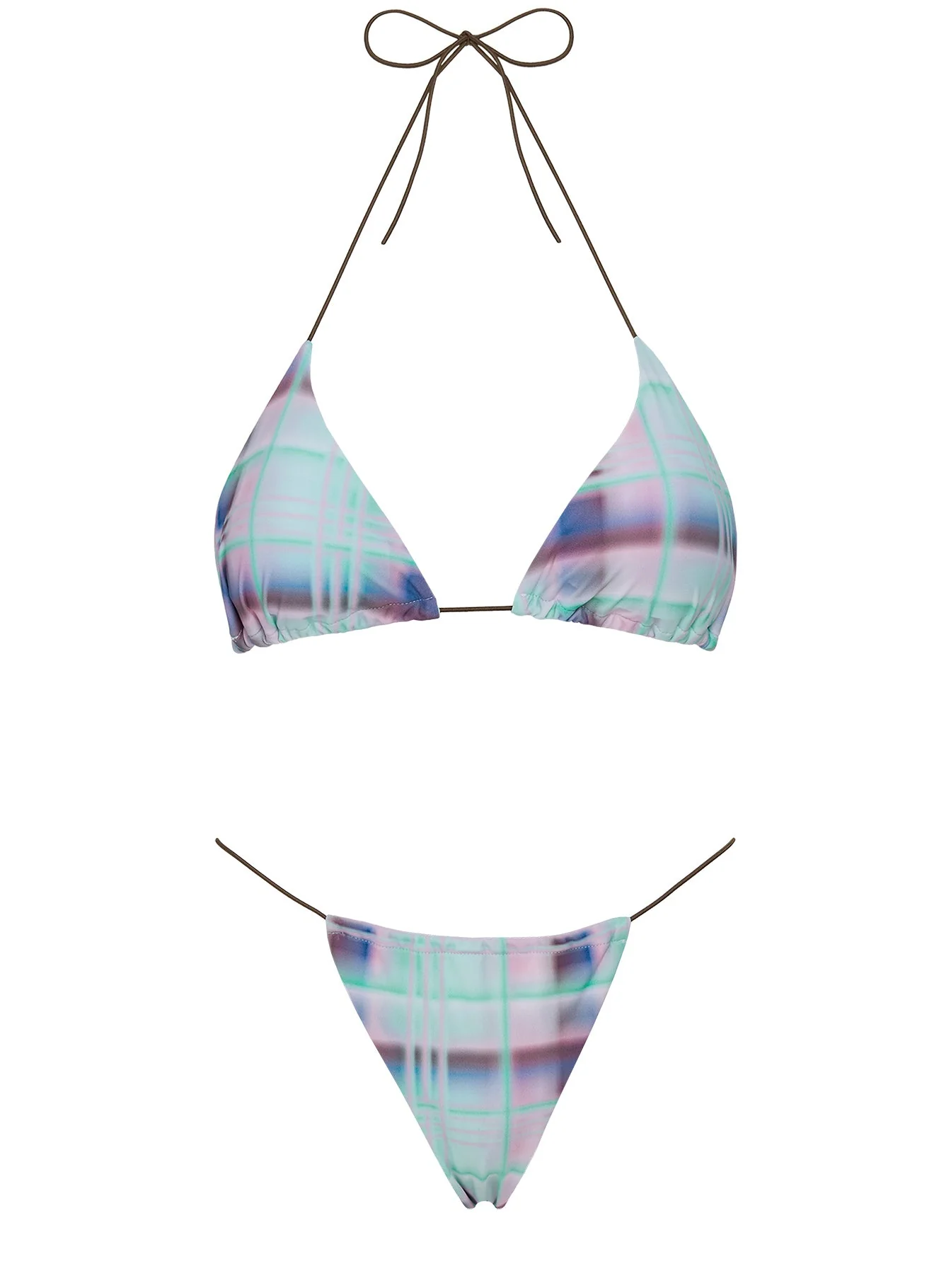 On Island Time String Bead Detail Bikini Top Blue Multi - Image 5