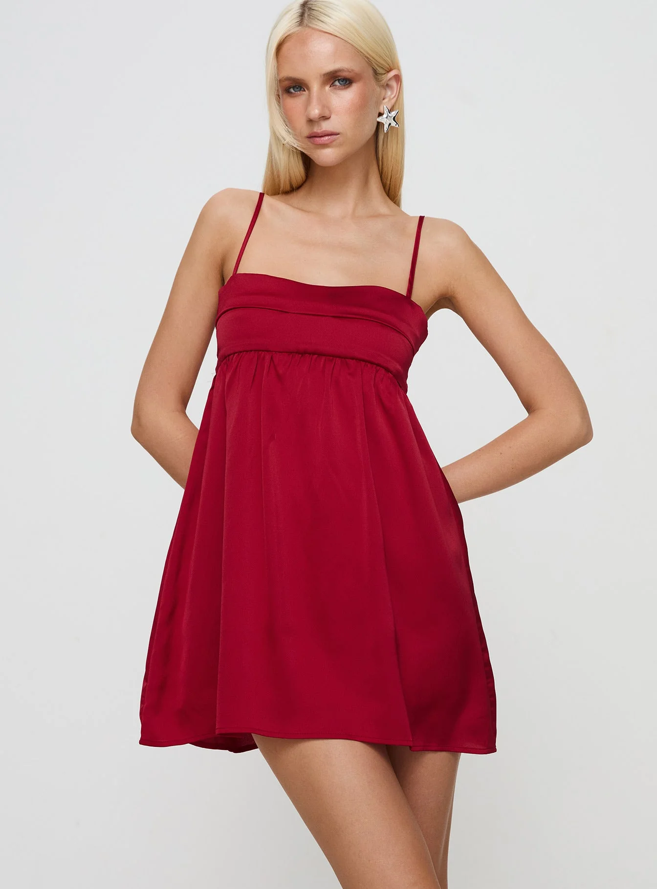 Ortega Mini Dress Red - Image 2