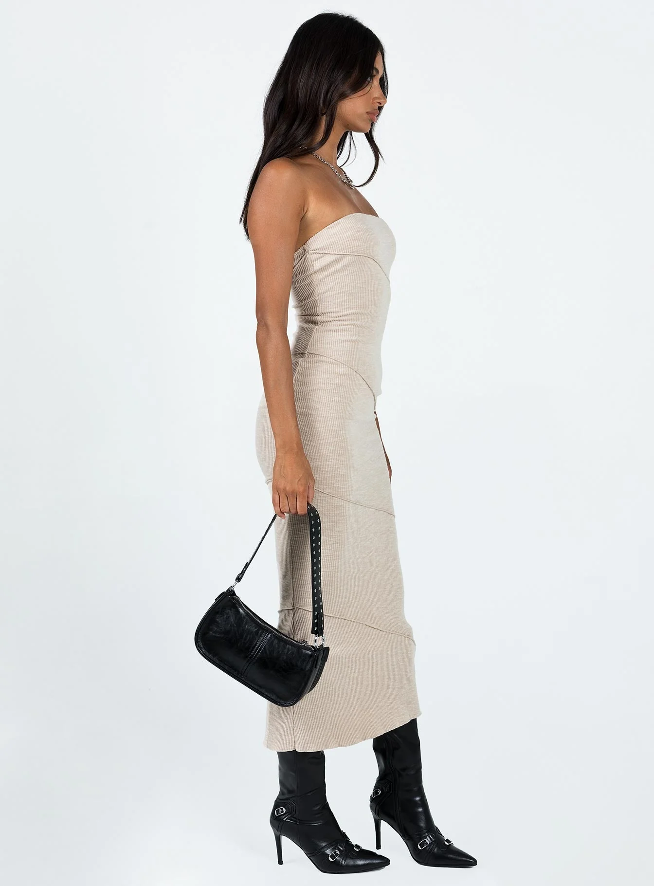 Oscar Midi Dress Beige - Image 4
