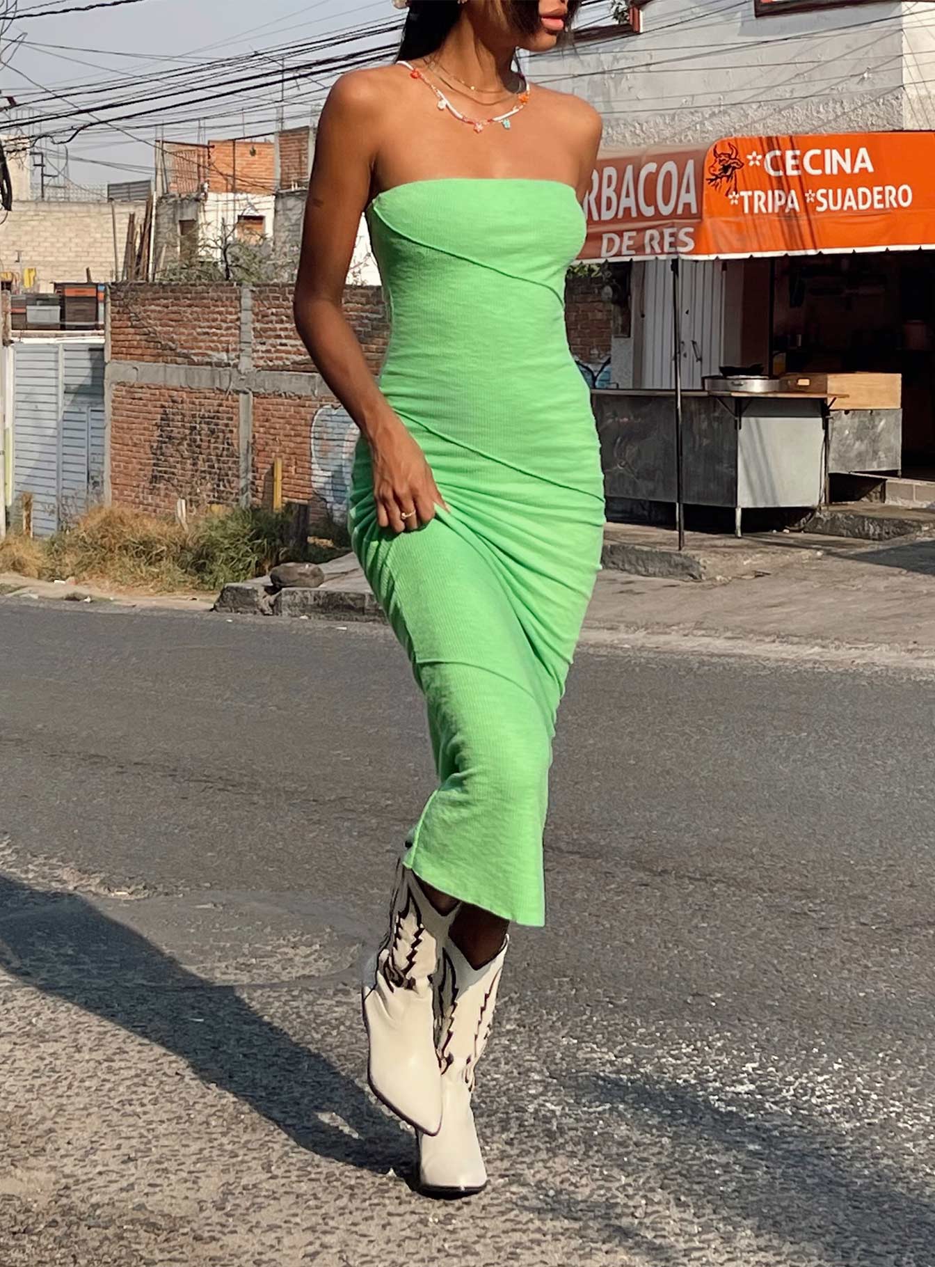 Oscar Midi Dress Green - Image 8