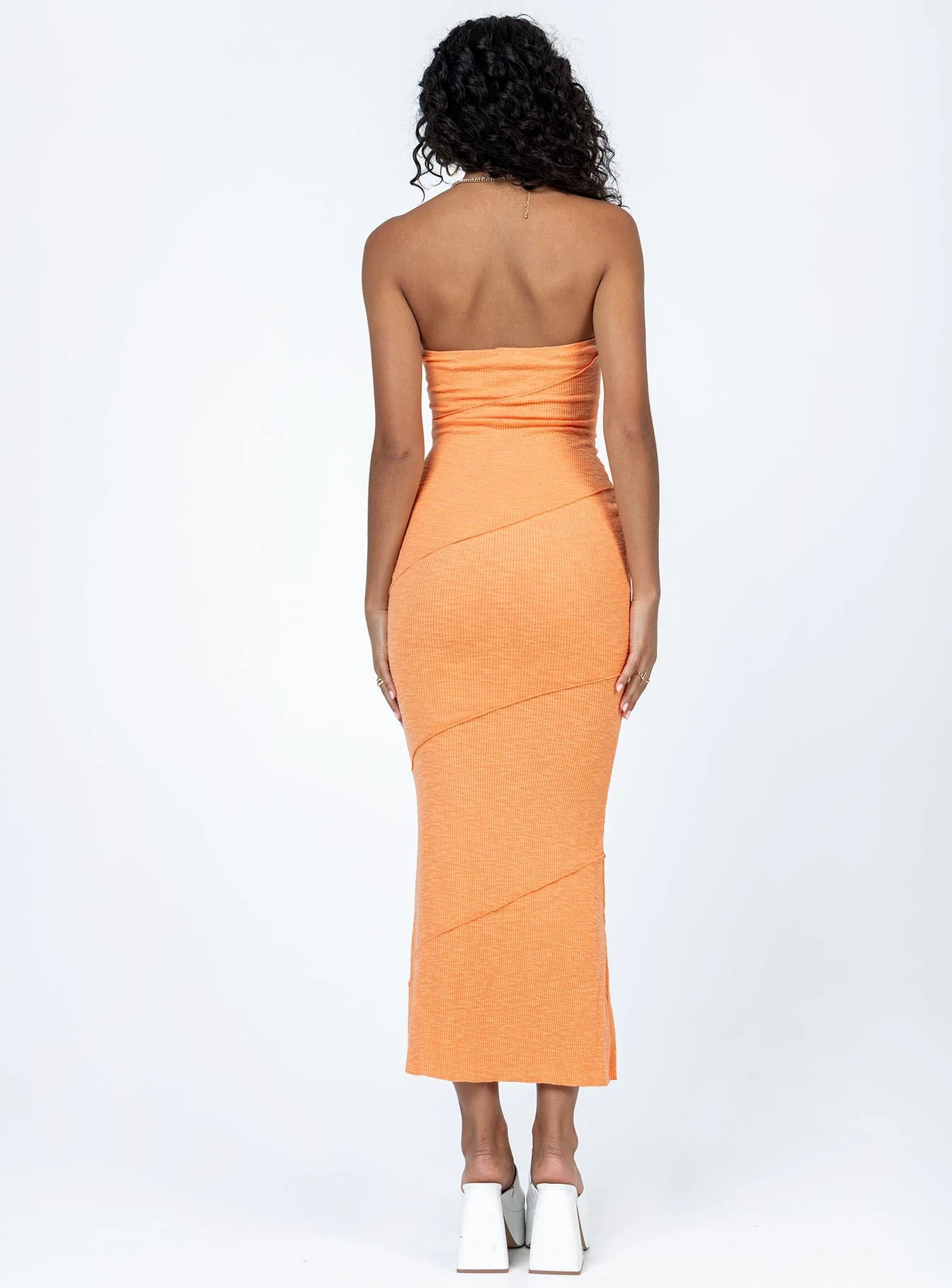 Oscar Midi Dress Orange - Image 5