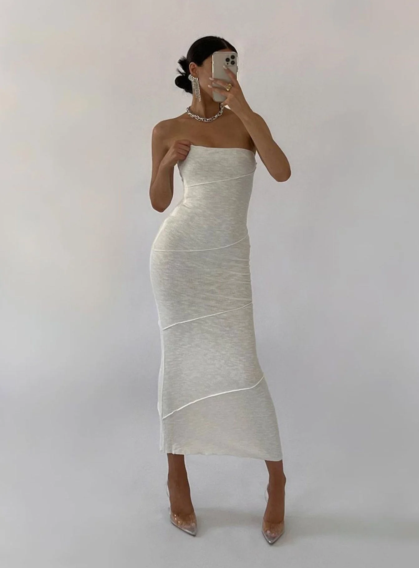 Oscar Midi Dress White - Image 6