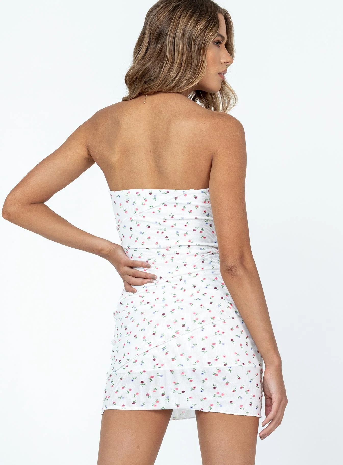 Oscar Mini Dress White Floral - Image 5