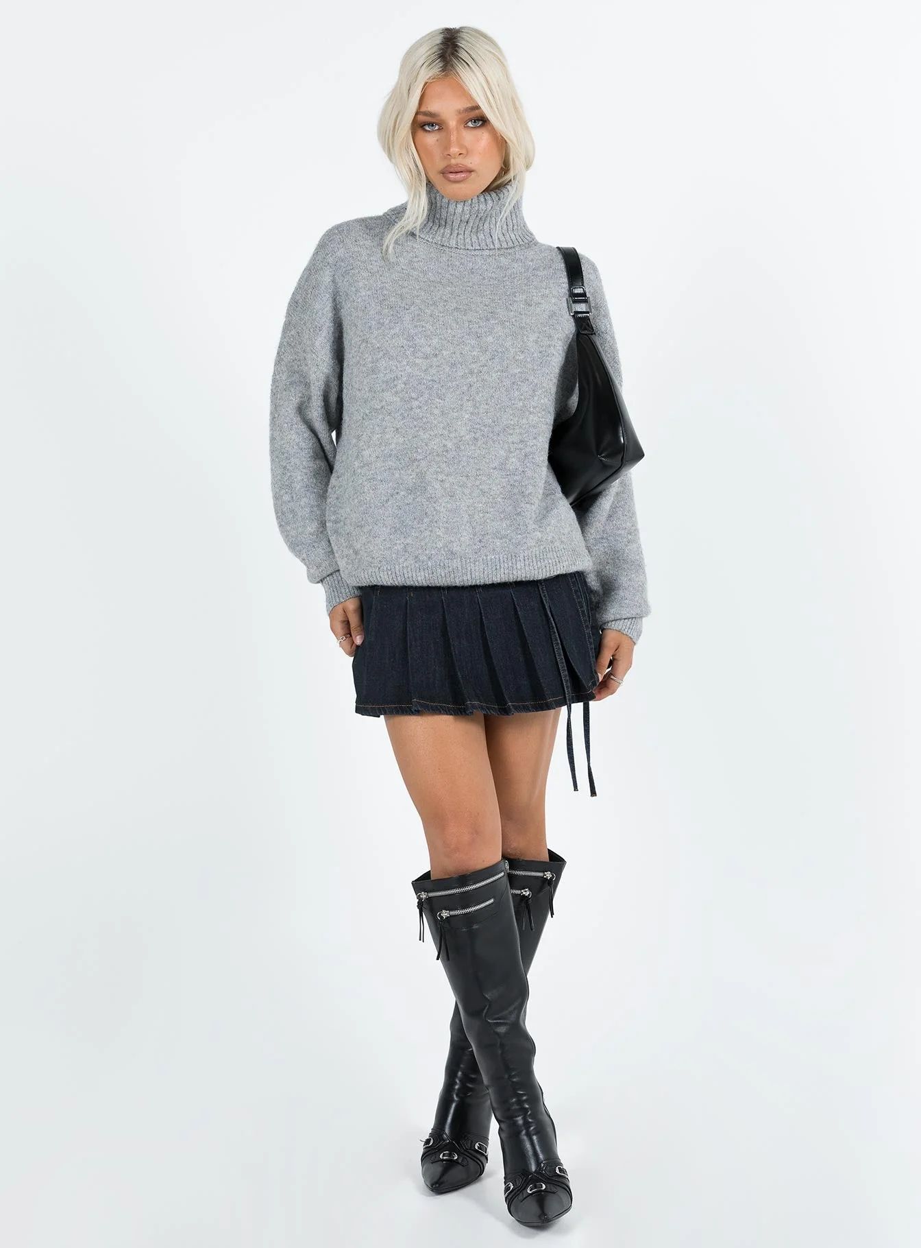 Oswin Turtleneck Sweater Grey - Image 4