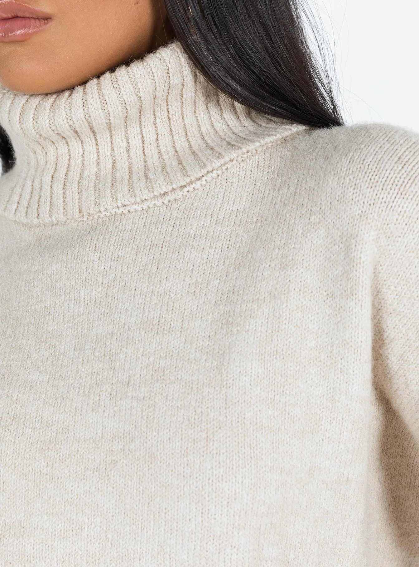Oswin Turtleneck Sweater Oatmeal - Image 6